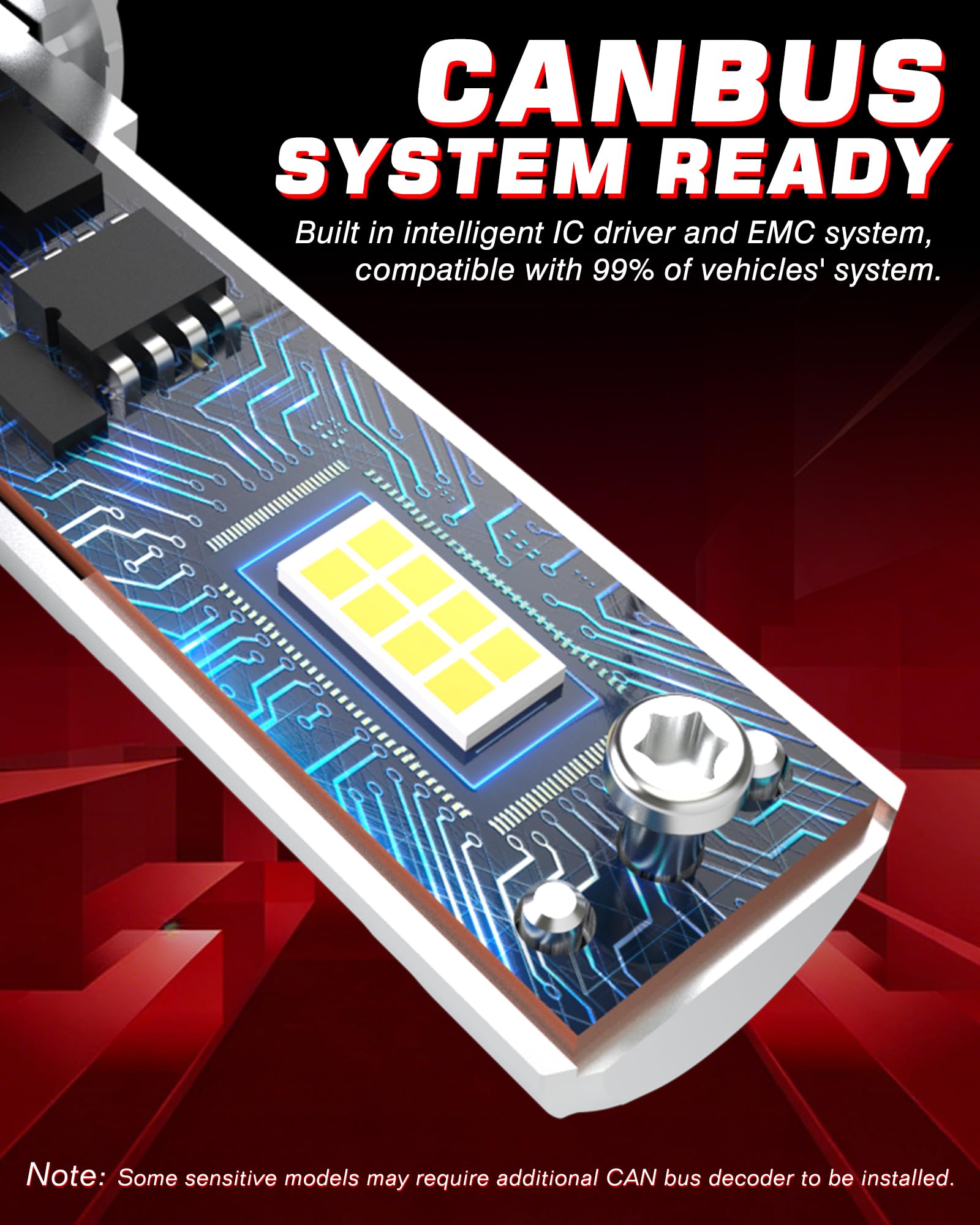 Żarówka LED HB3, super jasna 80 W, 16000 lm, 6000 K, zimna biel, regulowana wiązka 360 stopni, HB3 9005 LED Canbus Zestaw do bezbłędnej konwersji, Mini wszystko w jednym, zestaw 2 szt