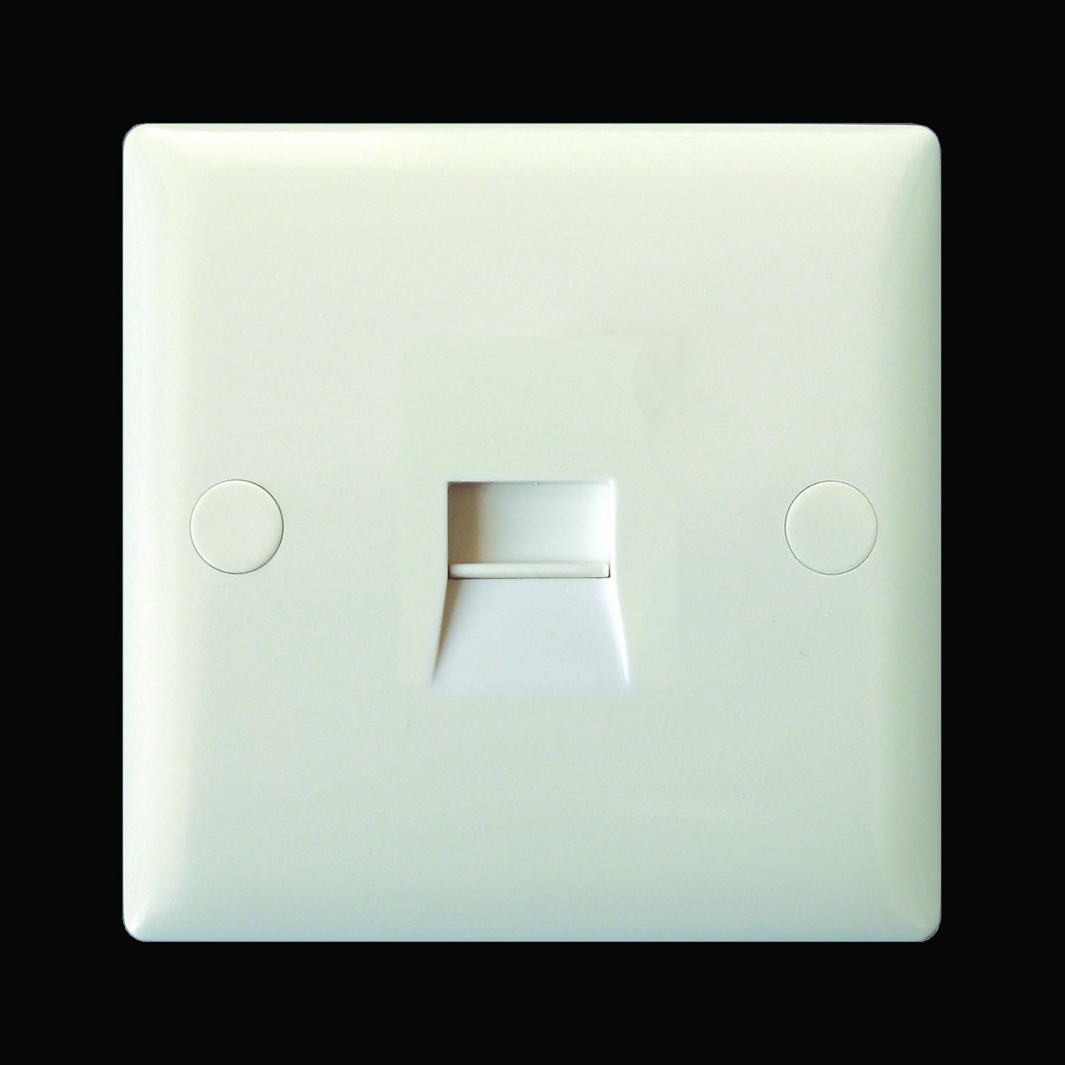 Varilight 1 Gang (Single), Telephone Slave Socket, White Moulded Bevel