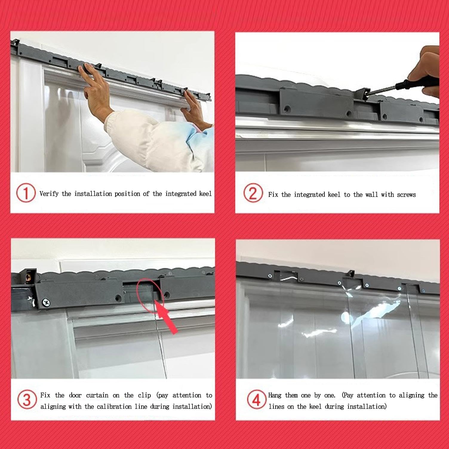 Lamelles de Rideau de Bande de PVC, kit Industriel de Rideau de Bande, Entièrement pré - installé Opaque, pour Les écuries, Paddocks et Halls Personnalisable,Höhe225cm-Breite120cm