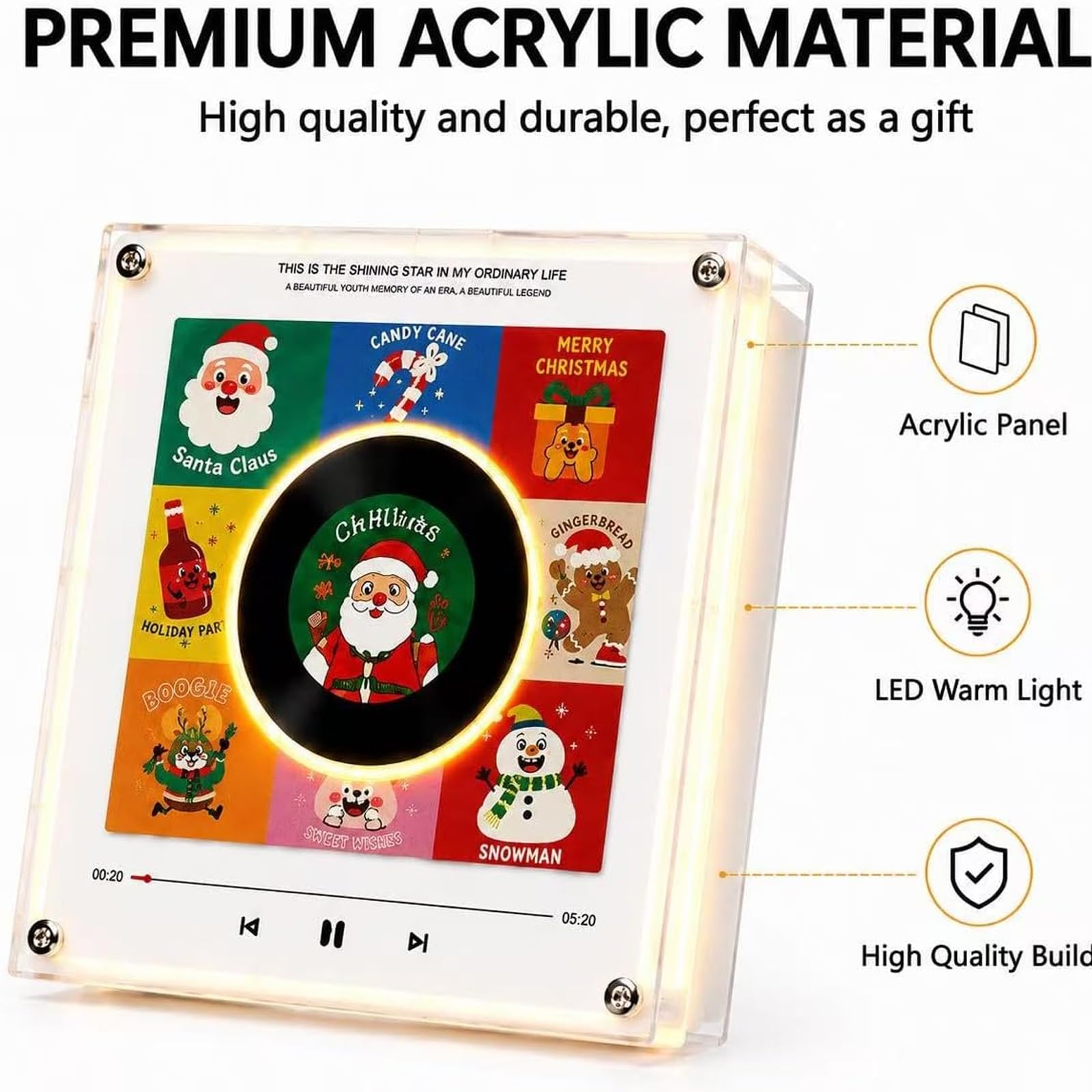 Noël Lecteur de Vinyle réfrigérateur Enregistrement NFC boîte de Musique