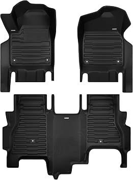 TuxMat - for GMC Hummer EV Pickup 2023-2027 Models - Custom Car Mats - Maximum Coverage, All Weather, Laser Measured - This Full Set Includes 1st and 2nd Rows