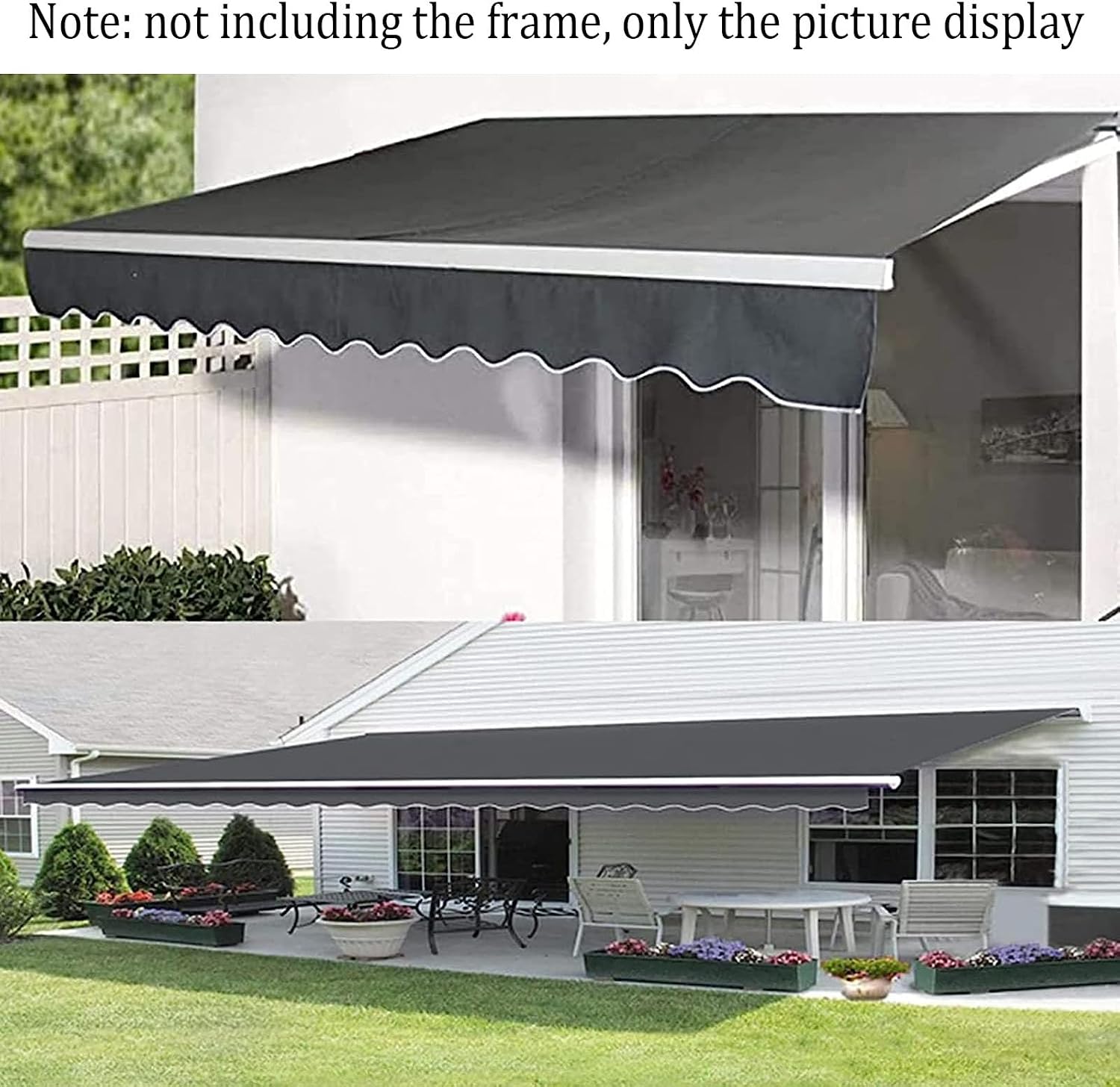 DAZULI Retractable Awning Fabric Replacement (Fabric Only) Sun Shade Awning Cover Waterproof Outdoor Patio Canopy Cloth with uv Protection(Size:16x11.5ft,Color:Black)