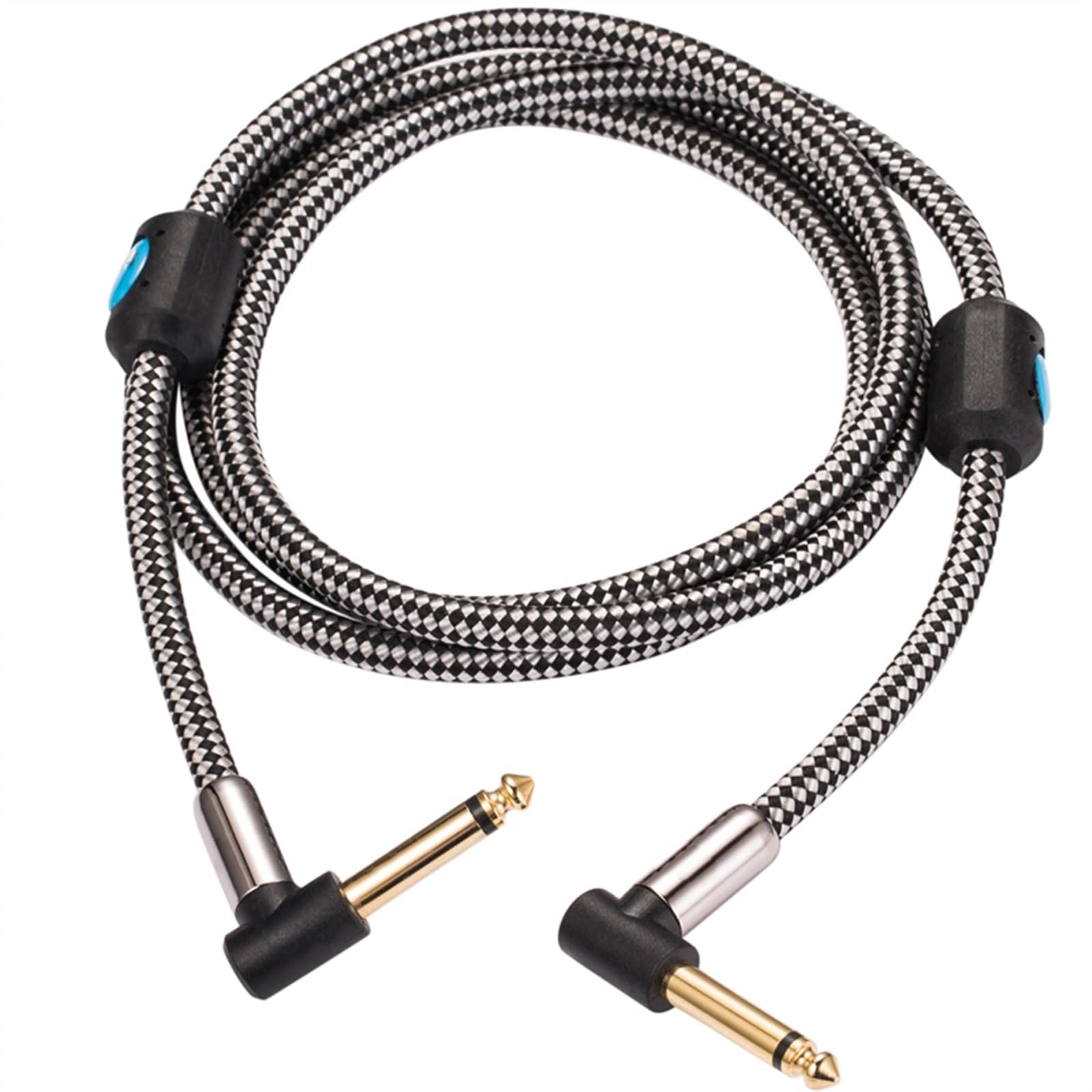 kabel audio do gitary Kabel Gitarowy Hifi MONO 6.35mm Do 6.35mm Do Organów Elektronicznych Kąt 1/4 W TS Jack Do Jack Instrument Cable (Color : White, Size : 0.75meter)