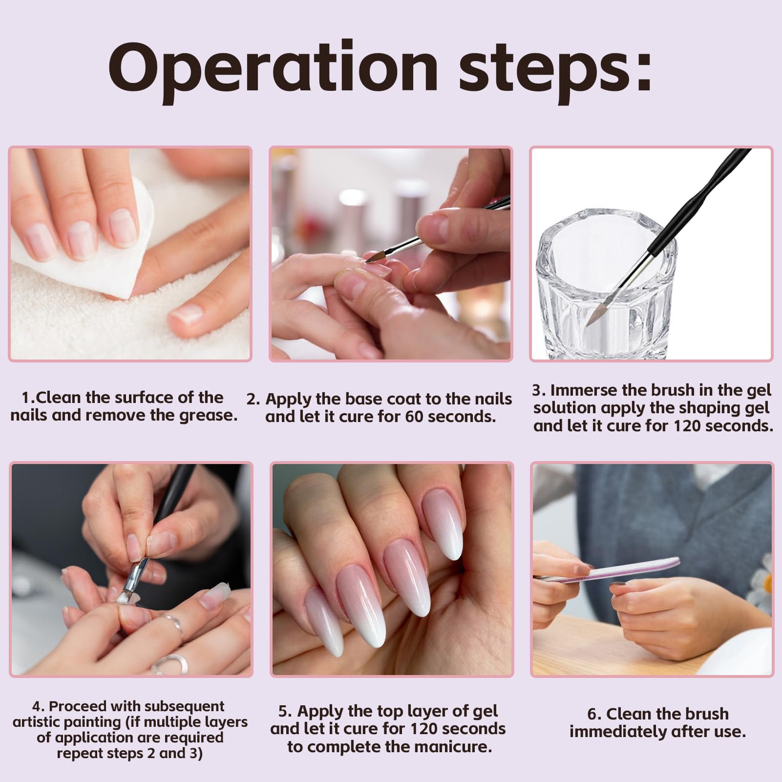 Slip Solution Polygel, Solution de Glissement pour Polygel Ongles, Kit Ongle Gel Anti-adhérence,Comprend une Pince à Ongles,une Brosse à Ongles,un Verre en Cristal et des Lingettes Nettoyantes