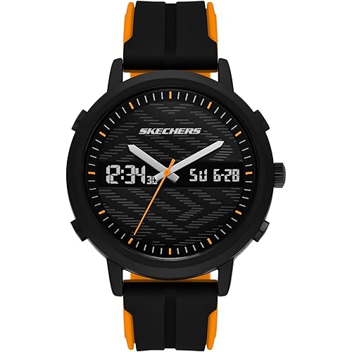 Skechers Men's Lawndale Analog-Digital Black Silicone Watch (Model: SR5266)