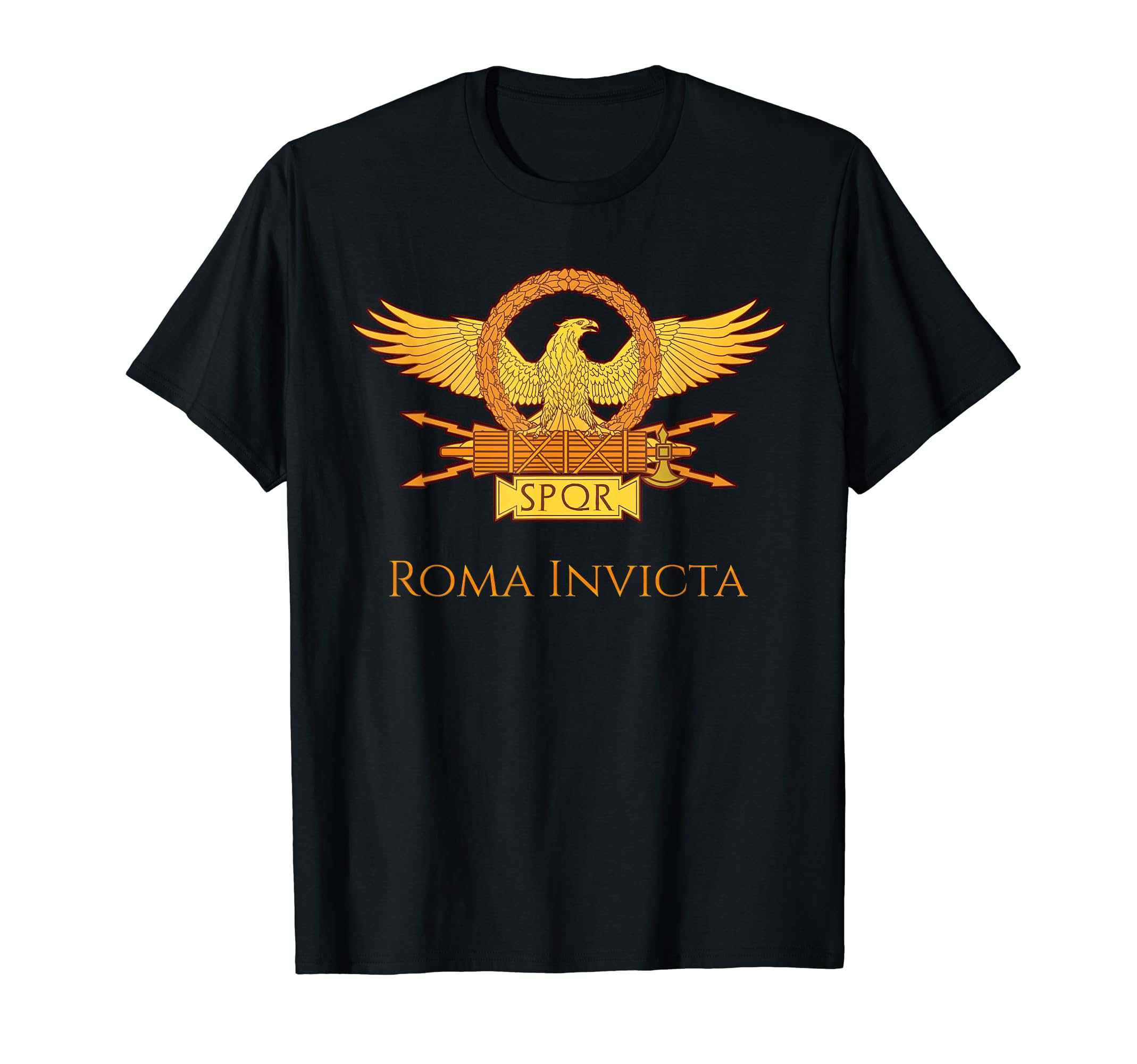 Roma Invicta - Roman Eagle Legion Banner T-Shirt T-Shirt, Black