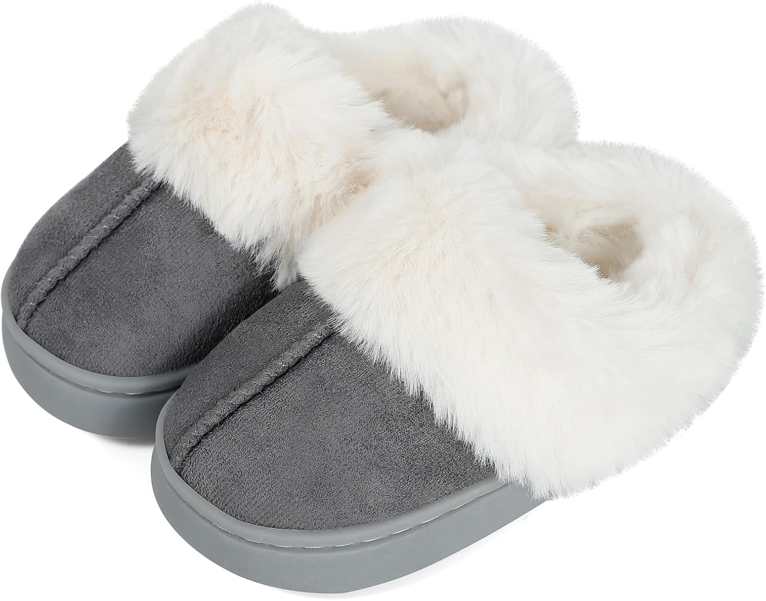 MK MATT KEELY Girls Boys Slippers Kids Fuzzy House Slippers Baby Toddlers Non-Slip House Shoes Winter Warm Soft Plush Indoor Outdoor Slippers for Little Kid Big Kid