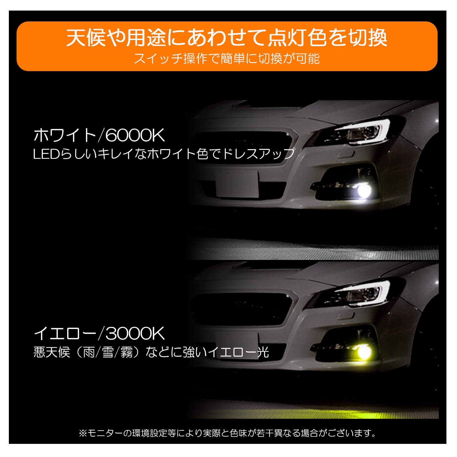 Amazon.co.jp: パジェロミニ H53A/H58A 後期 フォグランプ LED 2色切替