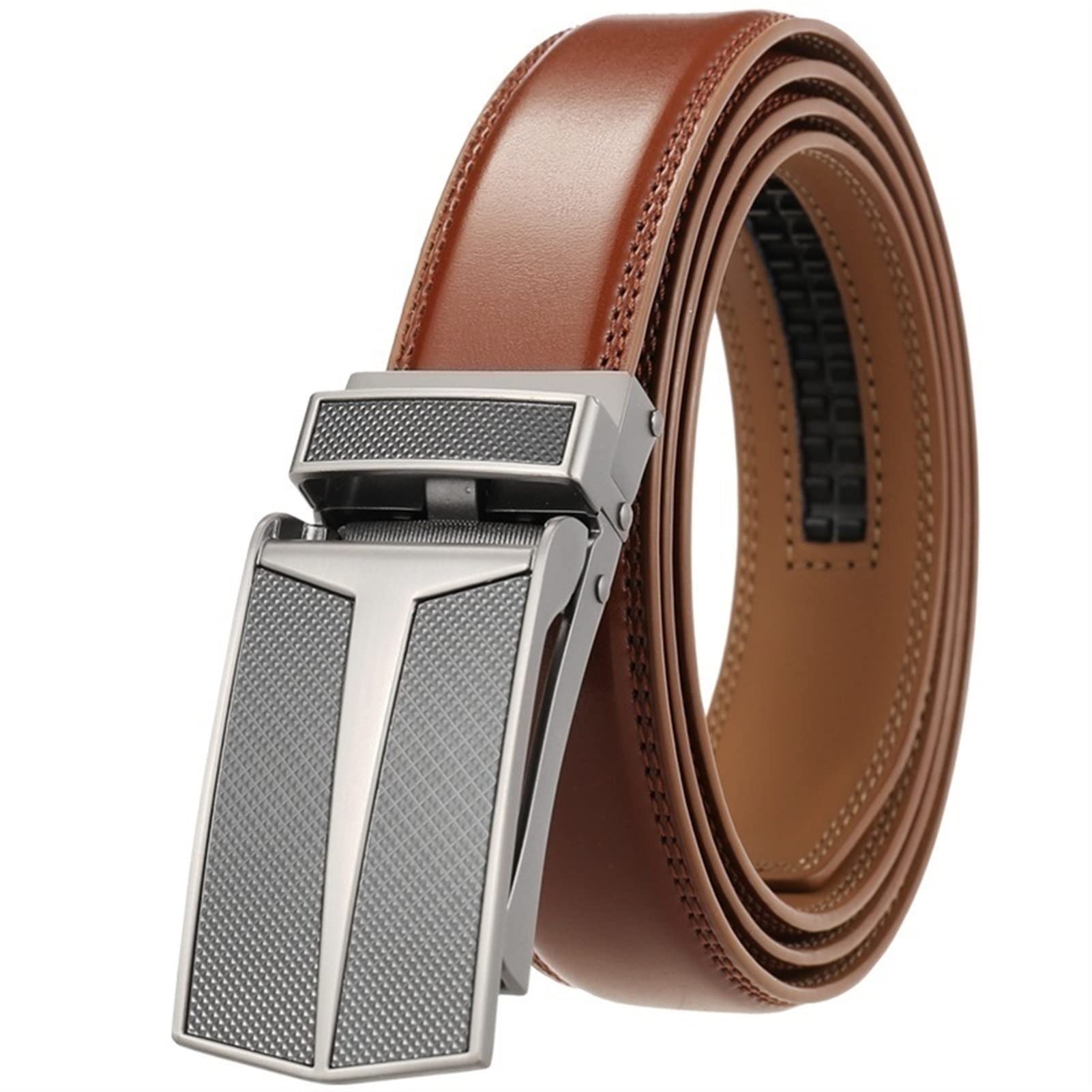 Cintura, 3,1 cm Larghezza Cinture in Vera Pelle for Uomo Fashion Cowskin Strap Maschio Luxury Belt (Belt Length : 110, Color : Dark Brown 1)