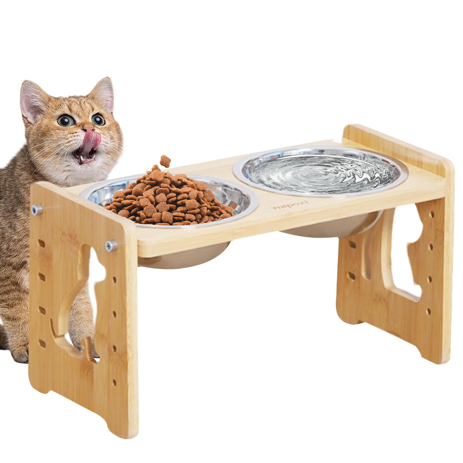 Support de bol de chien réglable en hauteur avec station alimentation non glissée