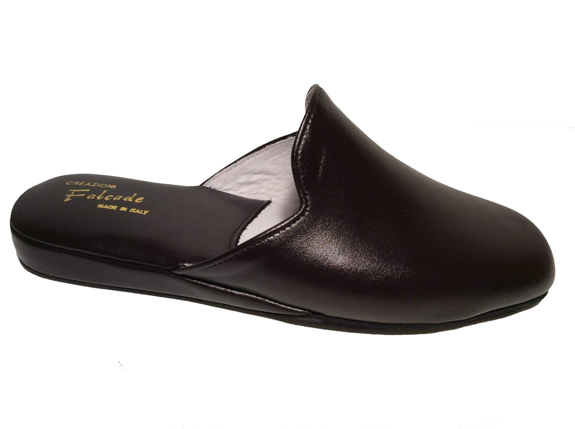 7118 Falcade Ciabatta da Camera Uomo Vera Pelle Made in Italy T.Moro 45