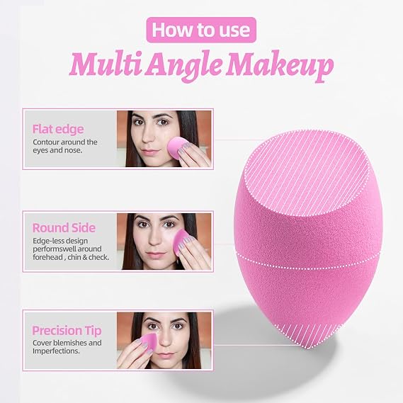 Makeup Sponge Set BS-MALL Blender Sponges 7 Pcs with Makeup Brush Set 18 Pcs Premium Synthetic
