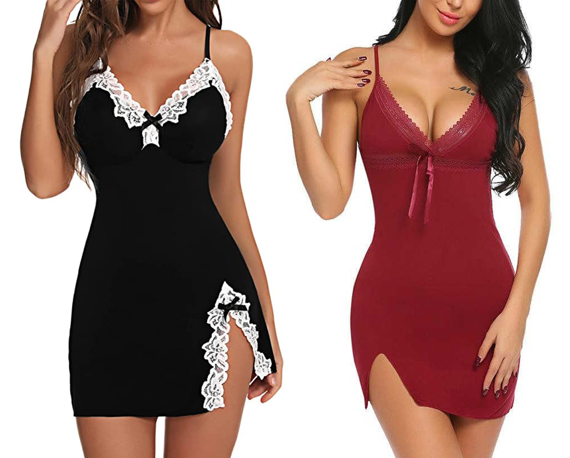 broiden Women's Self Design Lycra Lingerie for Honeymoon Nightwear Babydoll-picture-35