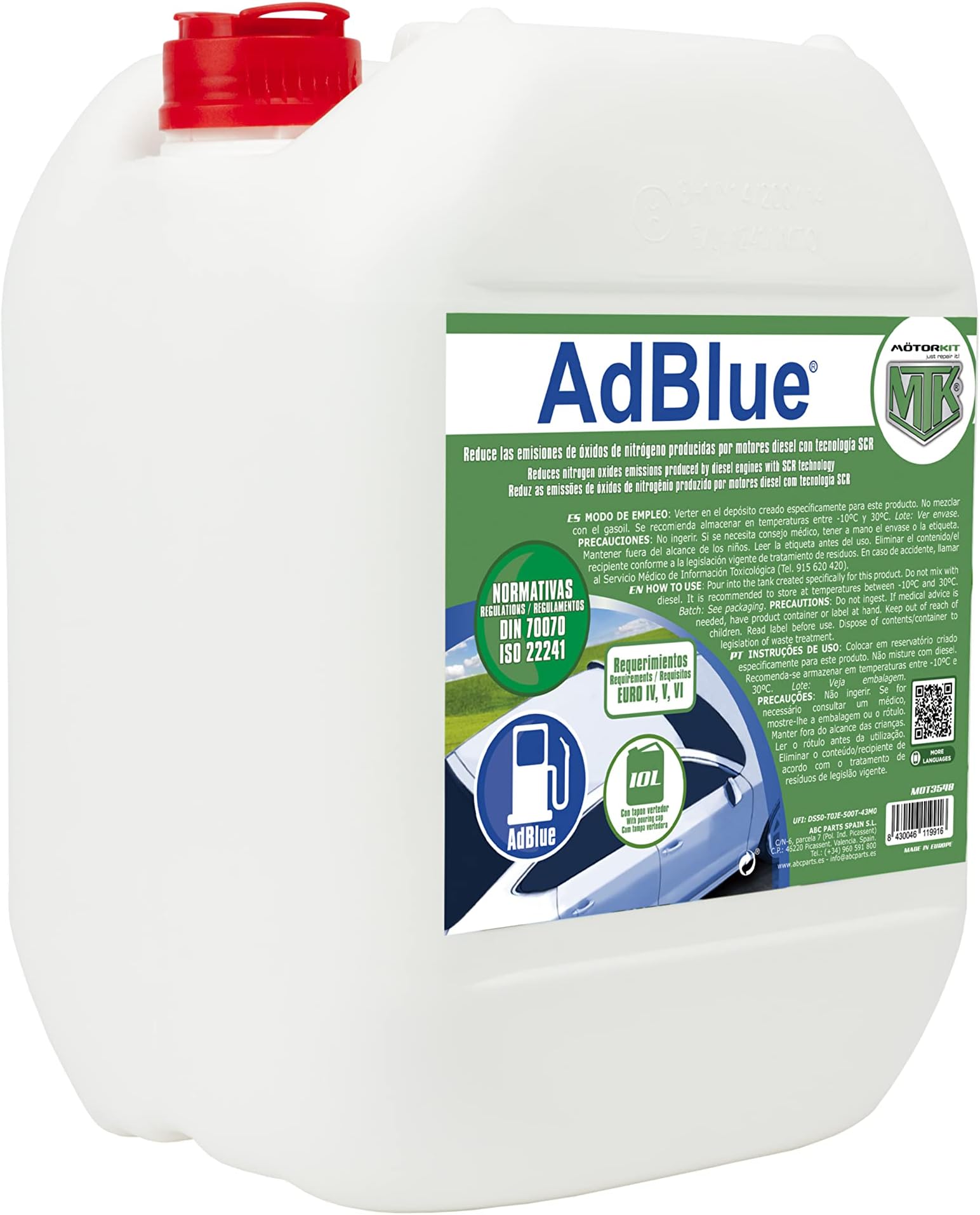 Motorkit mot3548 Additive Adblue, 10 Litres