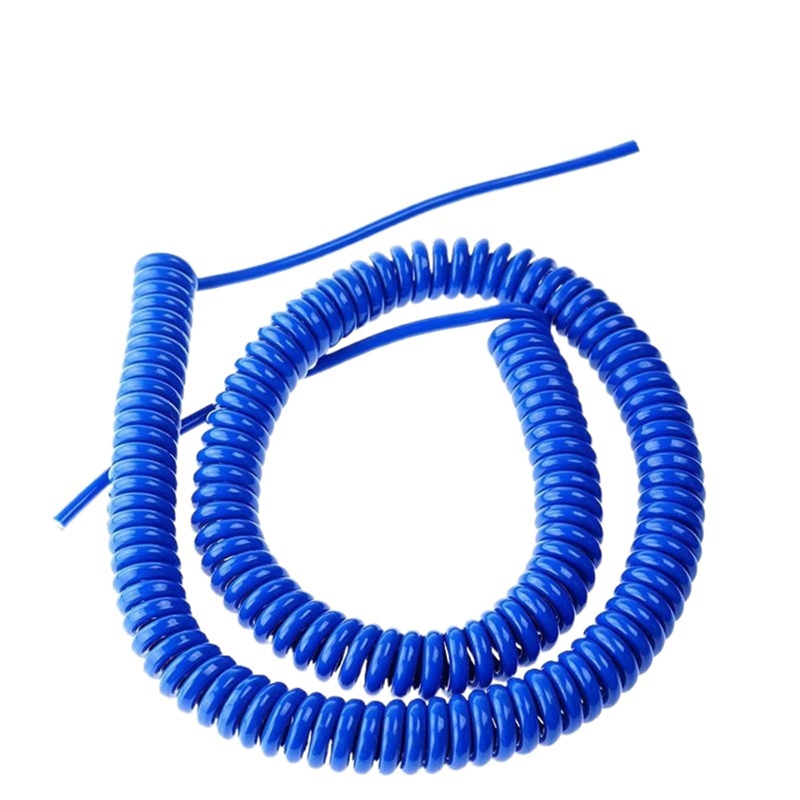 Câble spiralé bleu 15 AWG, 2 conducteurs, fil télescopique à ressort, ligne électrique extensible étirer souple(Stretch 4 meters)