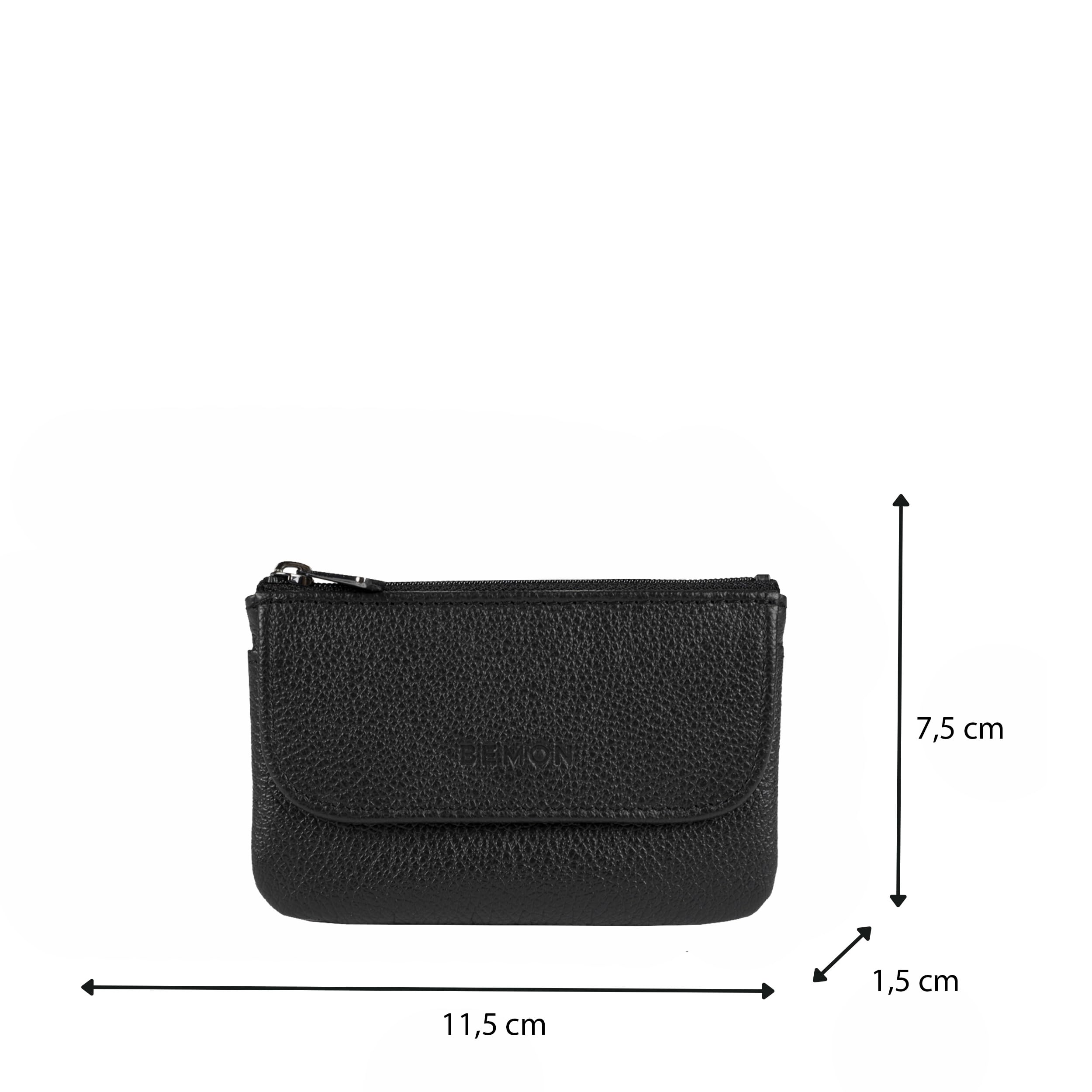 BEMON Porte Monnaie en Cuir Enzo, 11.5 x 7.5 x 1.5 cm, Protection RFID