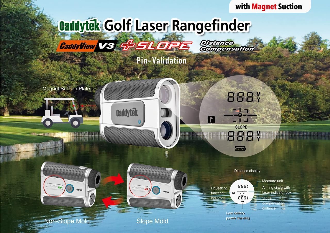 Caddytek Golf Laser Rangefinder with Slope and Pin Validation