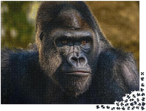 Miniatura 2 de Rompecabezas de gorila gorila de las tierras bajas occidentales con espalda plateada masculina, gorila gorila con 2000 piezas