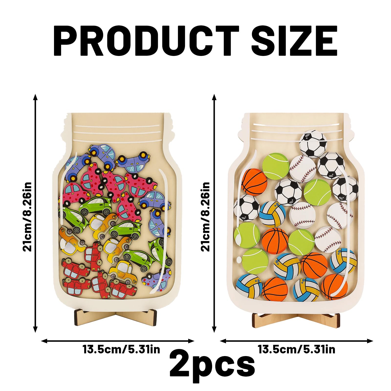 Reward Jars for Children 2 Pack Star Reward Jar System with Colorful Balls and Cars - Image 2