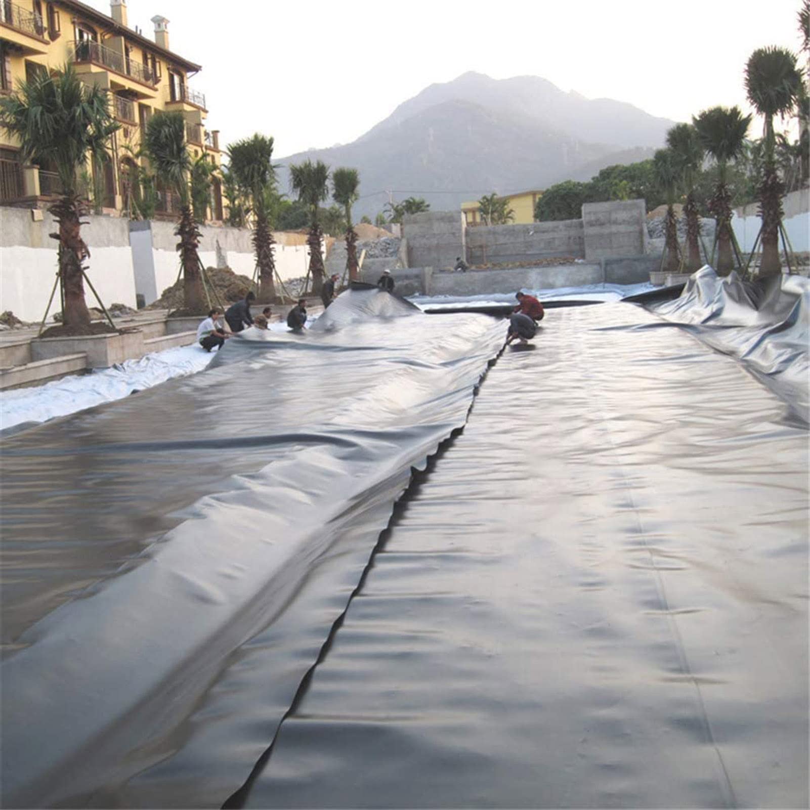 Revestimiento de polietileno de alta densidad (EPDM) (0,3 mm) para estanques y fuentes koi, negro, duradero, 3 x 8 m, resistente al agua y a los rayos UV, fácil de instalar