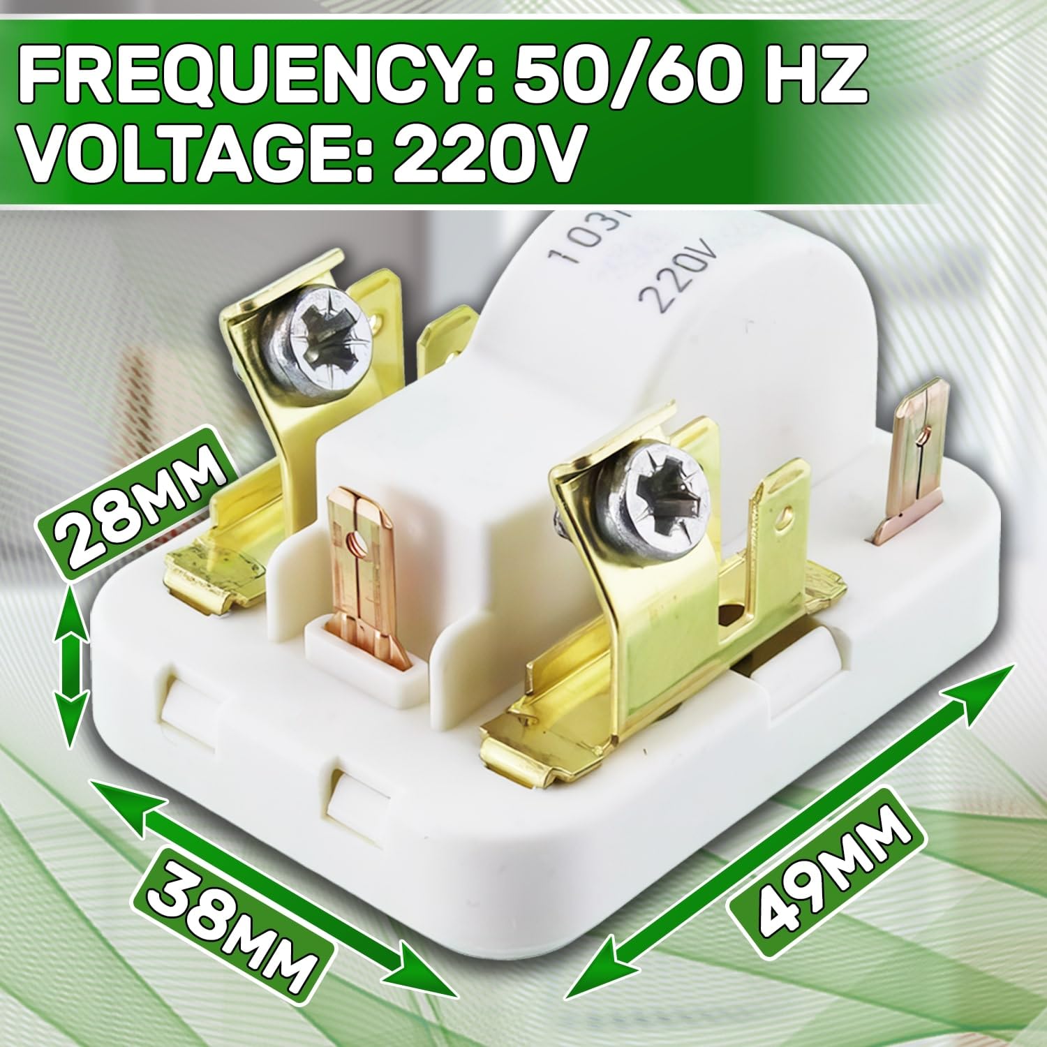 Przekaźnik rozruchowy 220 V 50/60 Hz per Ochrona silnika sprężarki lodówki z oryginalnym kodem 103N0011 dla Danfoss - Połączenie 3+1 Kontakt - 5 lat - ONIX TECH