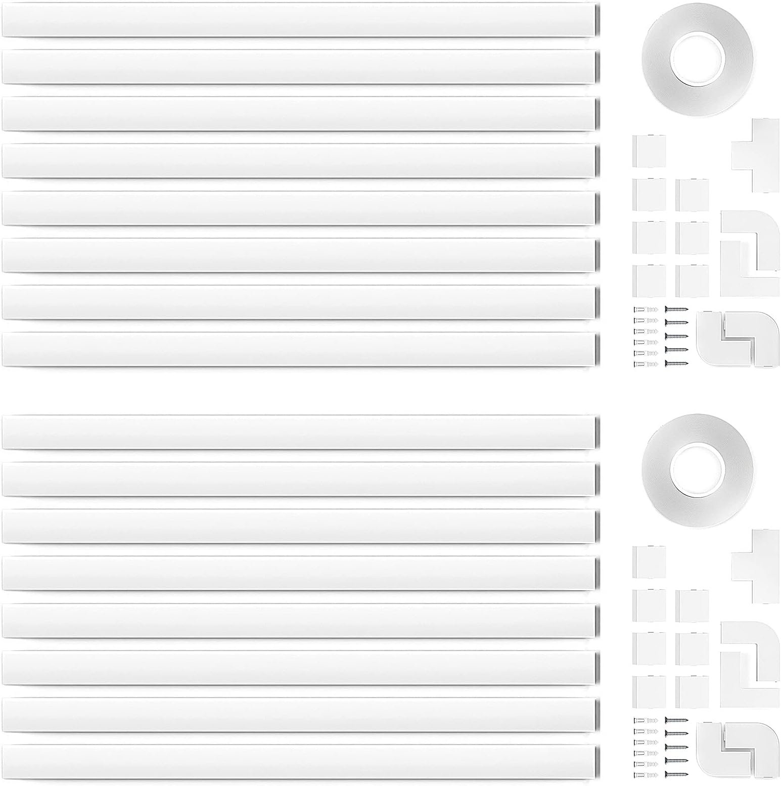 250in Cord Hider - Cable Hider - Durable Wire Management Kit- Cuttable PVC Cable Concealer Kit - Paintable Wire Hiders for TV on Wall Office Home - 16X L15.7in W0.95in H0.55in, Medium, White