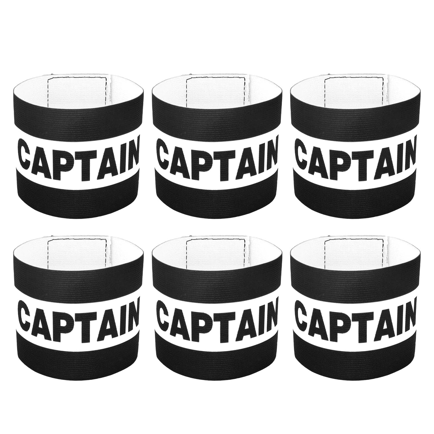 Kdkoeo 6 PCS Football Captain's Armbands, Adjustable Captain Armband, Youth Captains Armband for Hockey Rugby Multiplayer Ball Games.