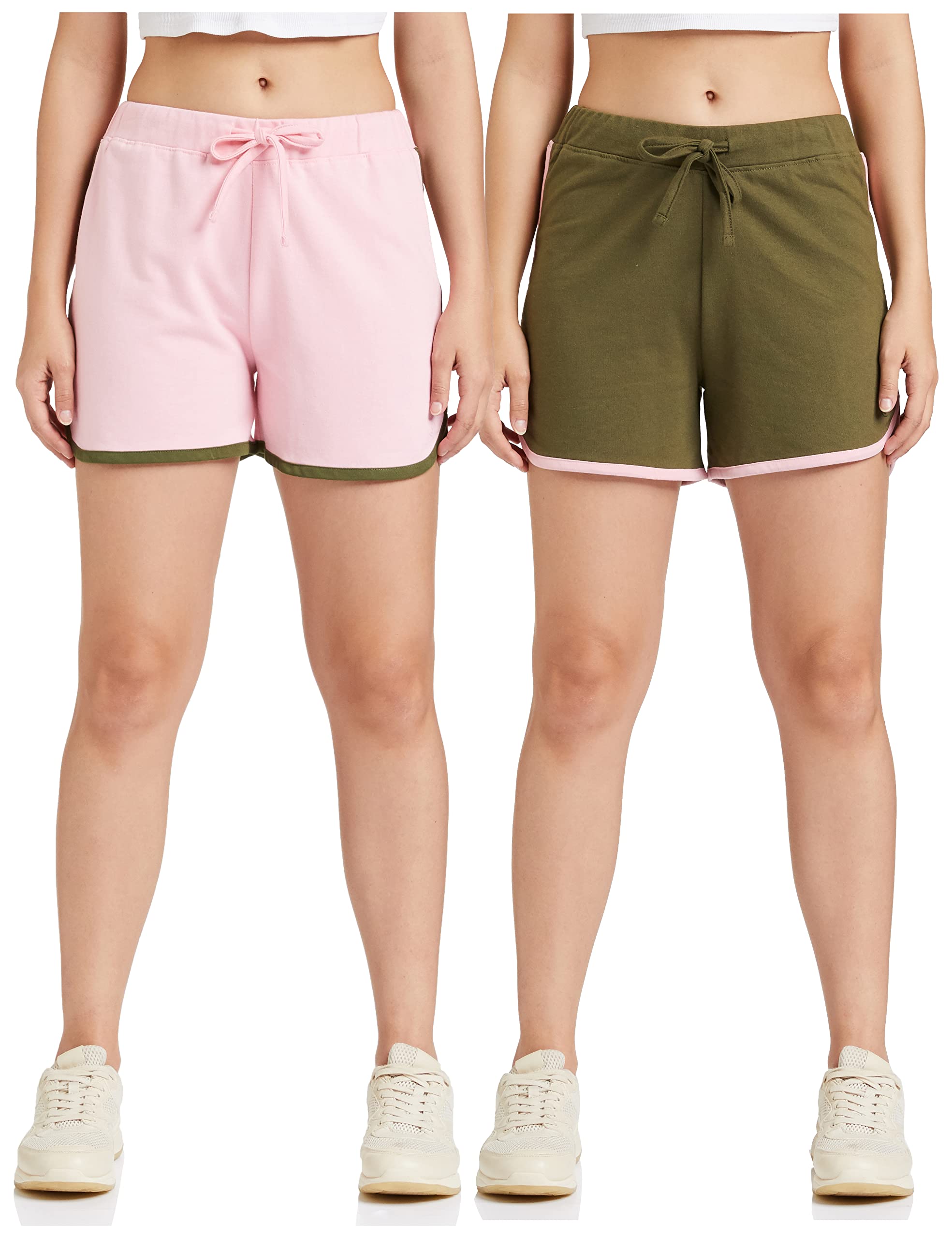 amazon brand - symbol Women's Cotton Blend Regular Fit Lounge Shorts (Available in Plus Sizes)-picture-56