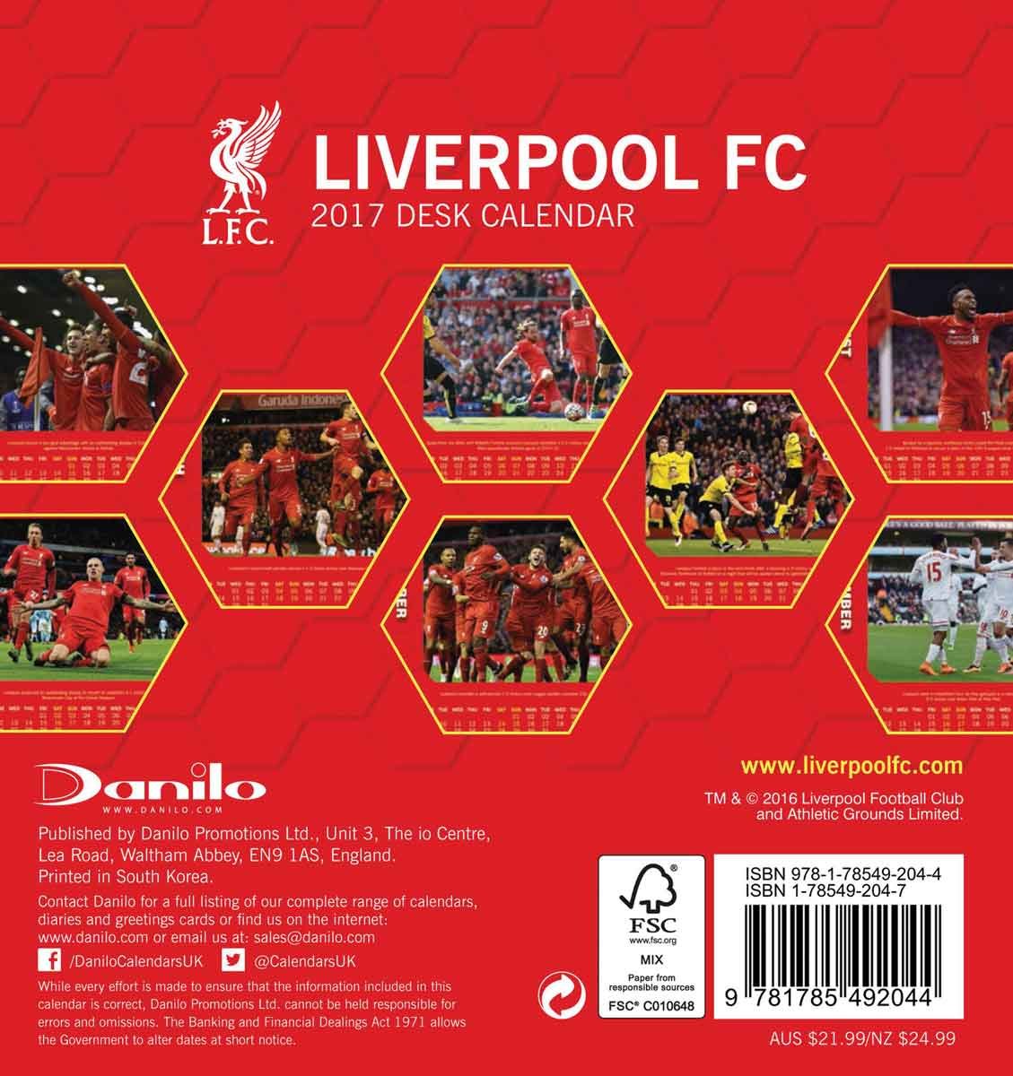 Liverpool Official 2017 Desk Easel Calendar