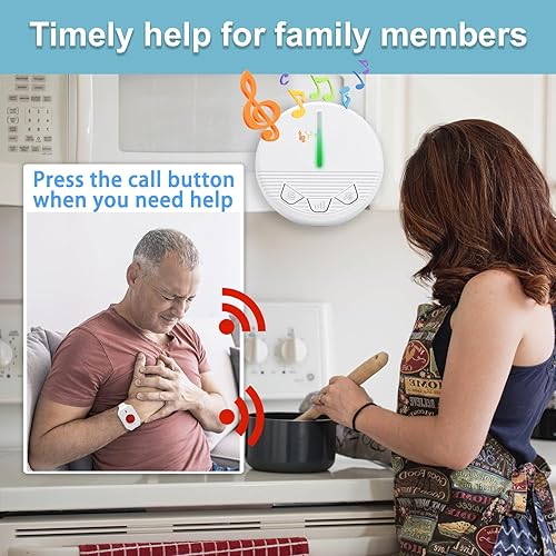 Vista 2 de Sistemas de alerta de vida para personas mayores Caregiver Buscapersonas Botón de llamada Botón SOS Botón de alerta para personas mayores mayores
