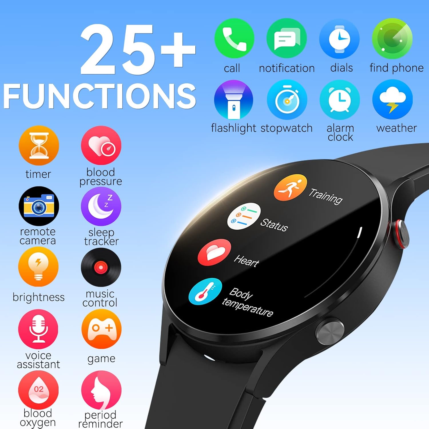 PAKRYS FT32 Smart Watch 25+ functions