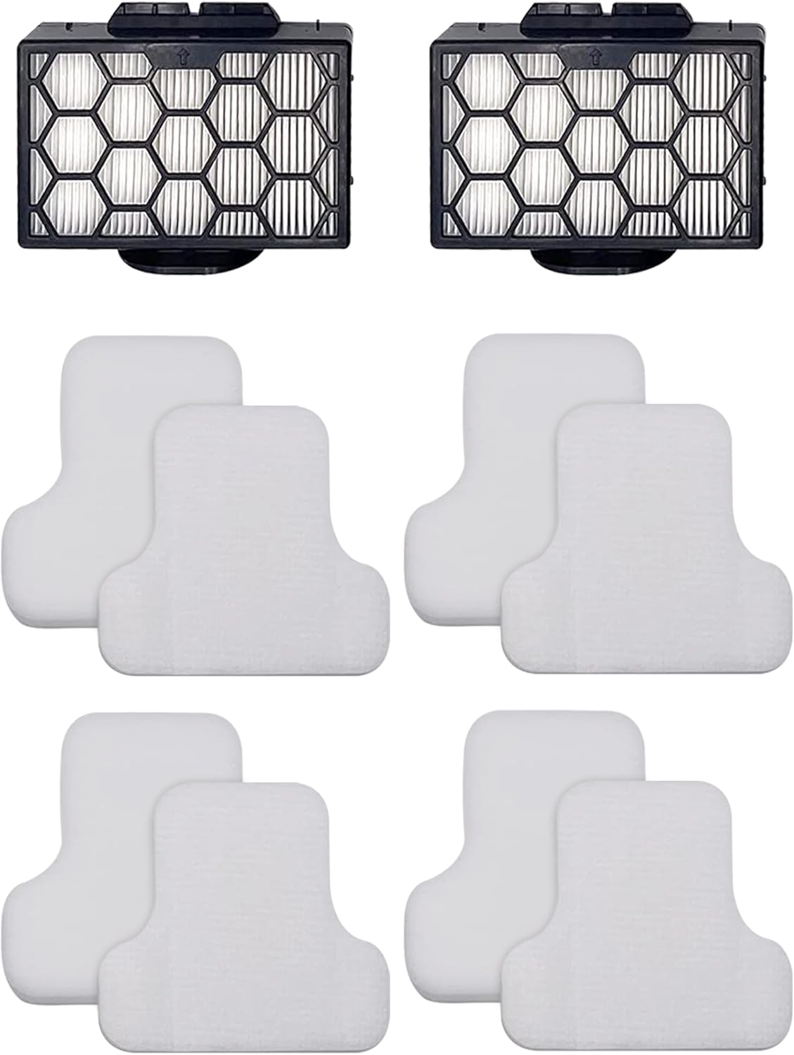 Fette Filter - Canister Vacuum Filter Set Compatible with Shark Canister Vacuum Models CV101 CV101C CZ350C CZ351 CZ351C CZ355 CZ2001 CZ2001C Part # XHPCZ350 & XFFKCZ350 (2 Hepa & 4 Foam Sets)
