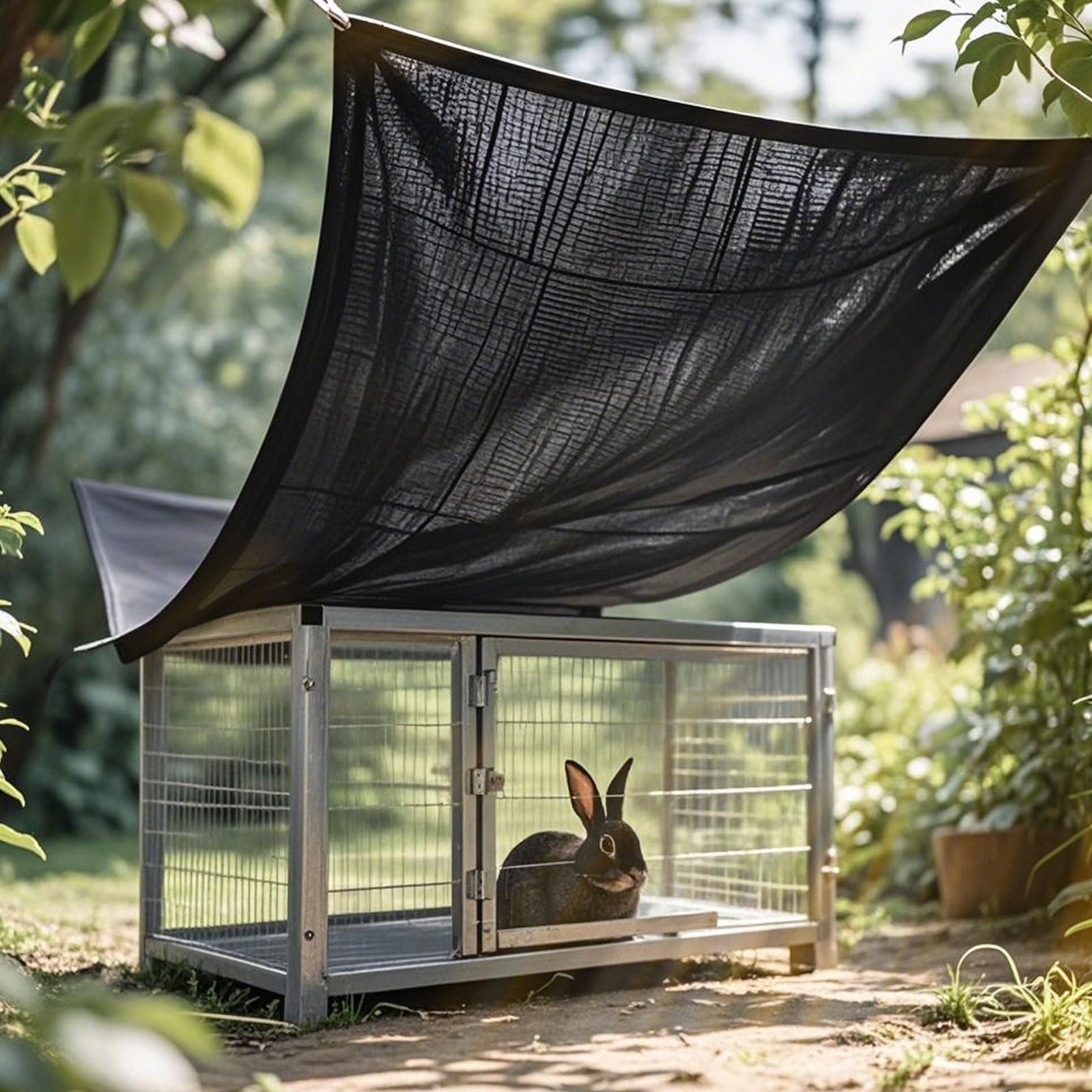 Oncpcare Cubierta de jaula de conejo de 3 x 4 m para exteriores, protección UV 90 % para protección de jaula de mascotas, cubierta de gallinero para conejo, pollo, pato, gato, perro y otros animales