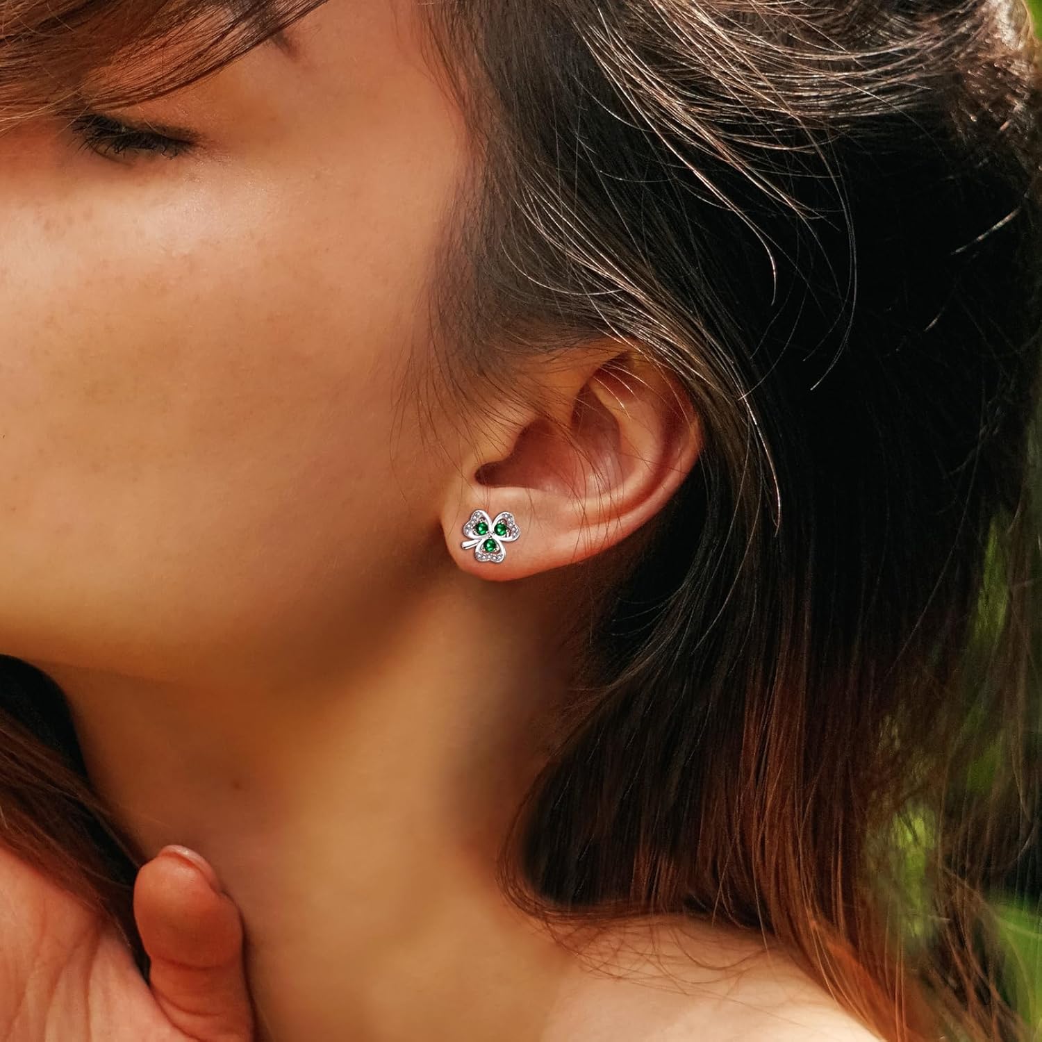 925 Sterling Silver Clover Stud Earrings Shamrock Irish Ear Studs St Patricks Day Jewelry Gifts for Women - Image 6