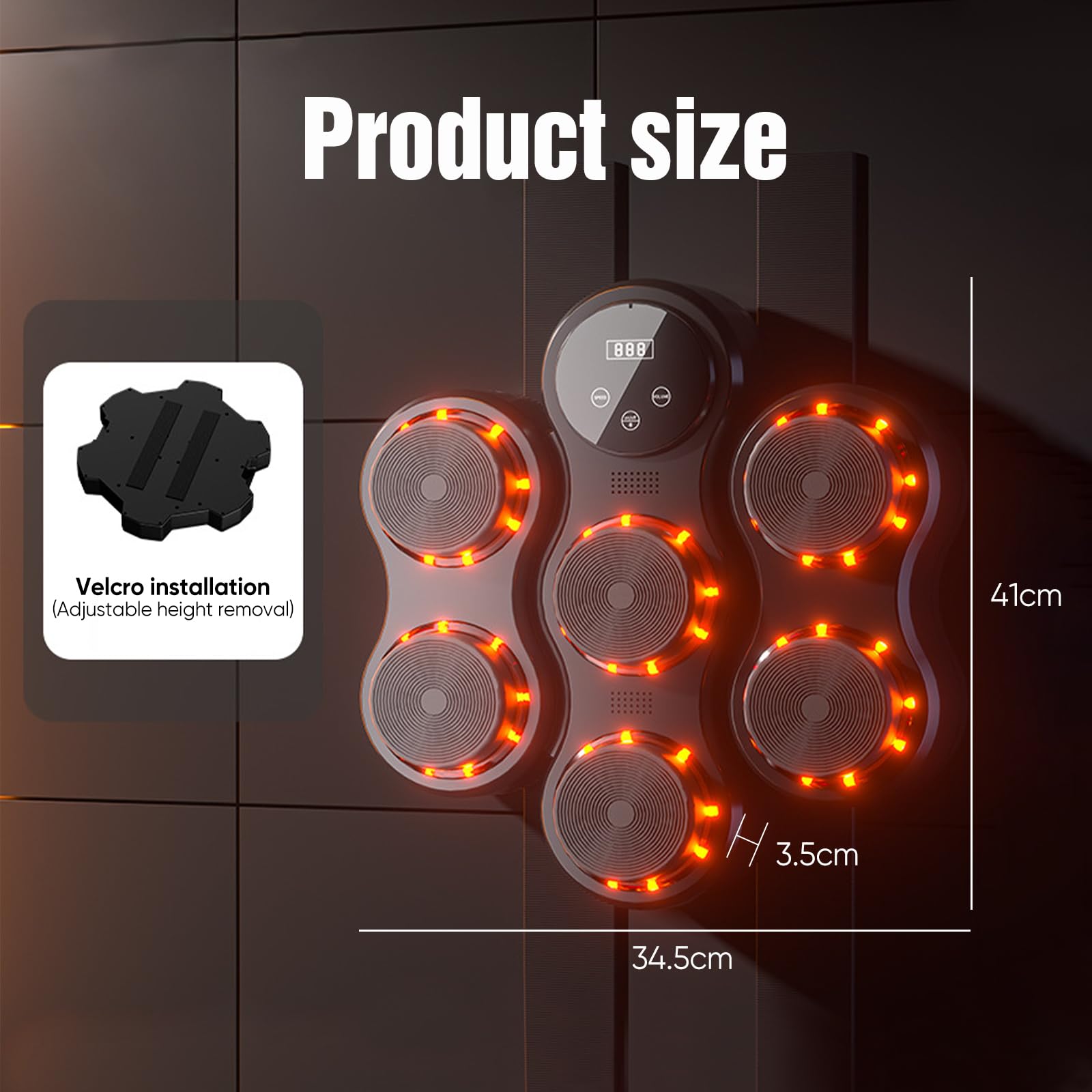 Macchina da boxe musicale con Bluetooth,per bambini e adulti | 9 Velocità,Attrezzature di Allenamento Boxe Intelligente, Parete Altezza di Installazione Regolabile,per Casa in Famiglia