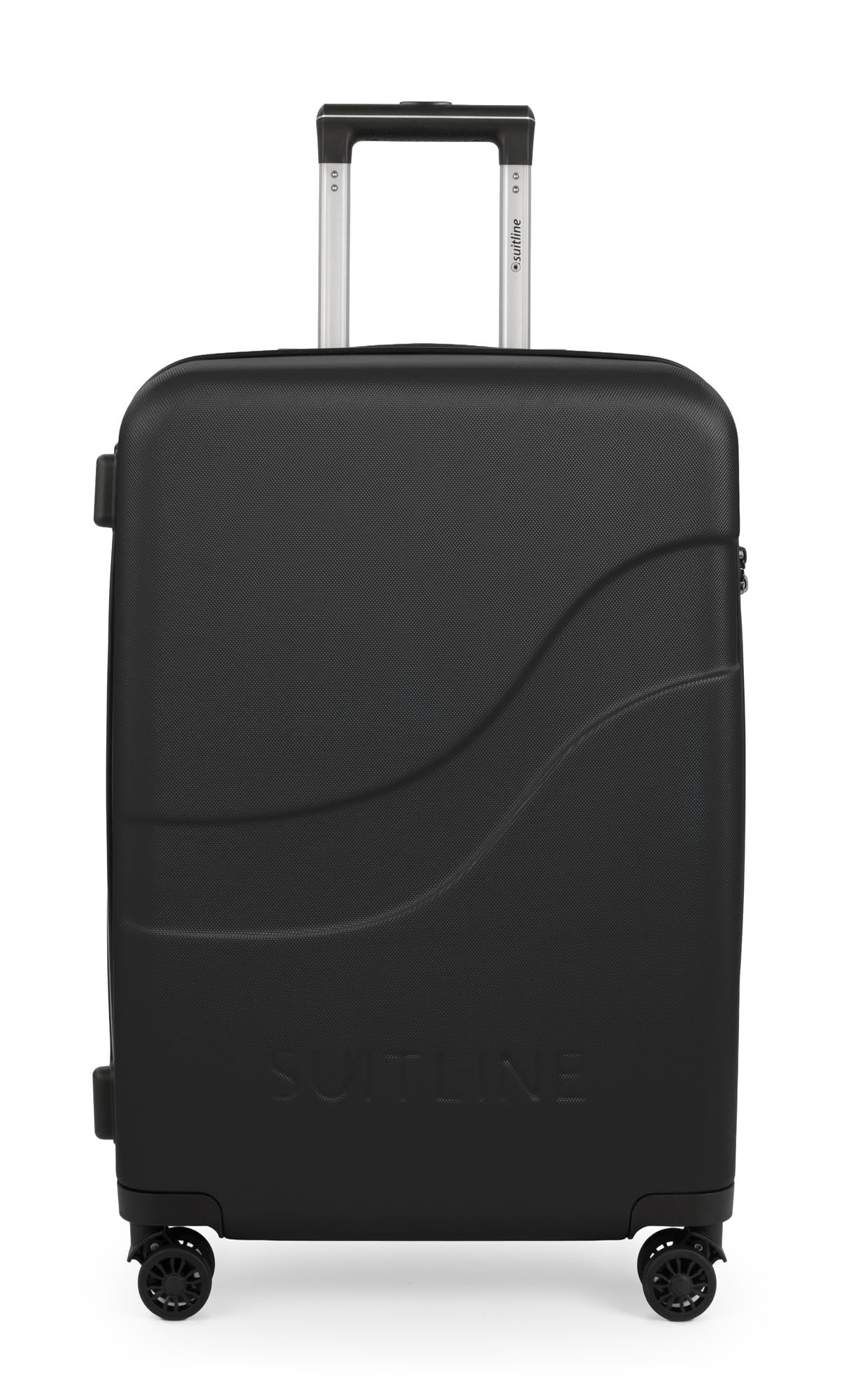 Suitline S4 Średnia walizka z twardą skorupą 65 cm, zamek TSA, walizka podróżna, wózek na 4 kółka, walizka 67 l, czarna