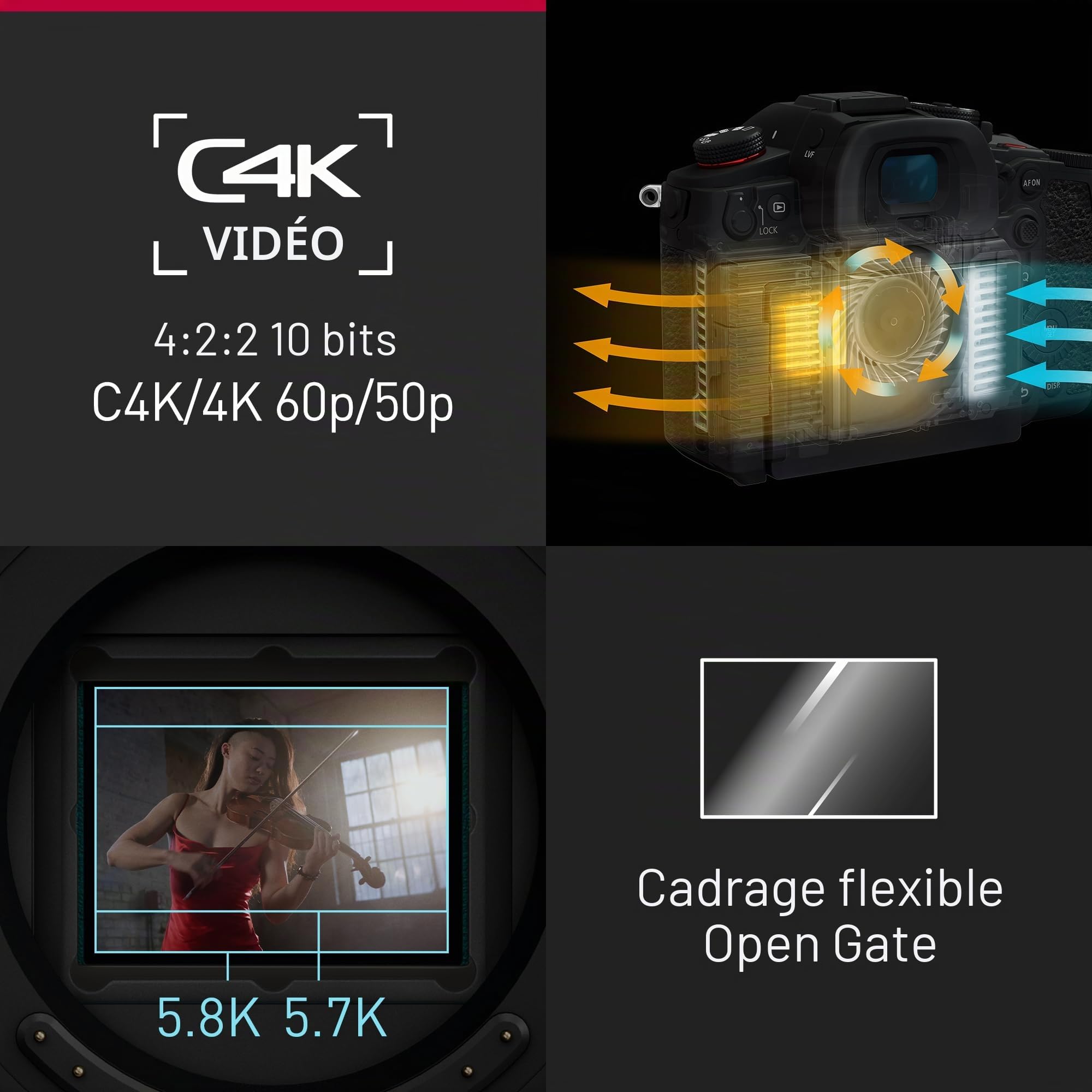 Panasonic Lumix GH7 | Appareil Photo vidéo Hybride Expert (Vidéo illimitée, AF Phase, Audio 32bit Flottant, 5.8K 30p Open Gate, ProRes RAW Interne, Log Arri, Slow Motion 4K 120p) – Version Française