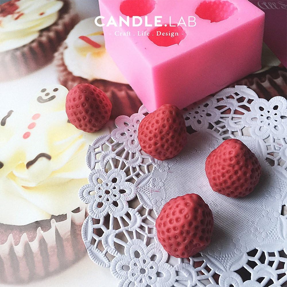 3D Full-size Strawberry Silicone Mold - MoldFun Large Strawberry Mold for Fondant, Gum Paste, Cake Topper Decorating, Chocolate, Candy, Ice Cube, Jello, Polymer Clay, Crayon