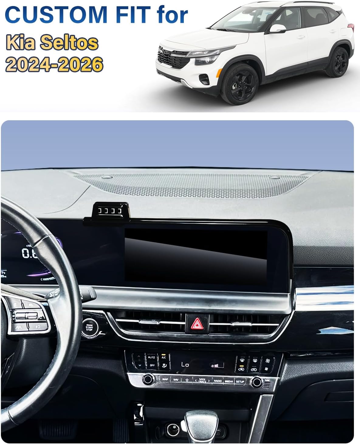 SKYLOTEC Phone Holder for Kia Seltos 2024 2025 2026 Accessories Car Magnetic Phone Mount Compatible with MagSafe, Strong Magnets Fast Wireless Charger Cell Phone Base