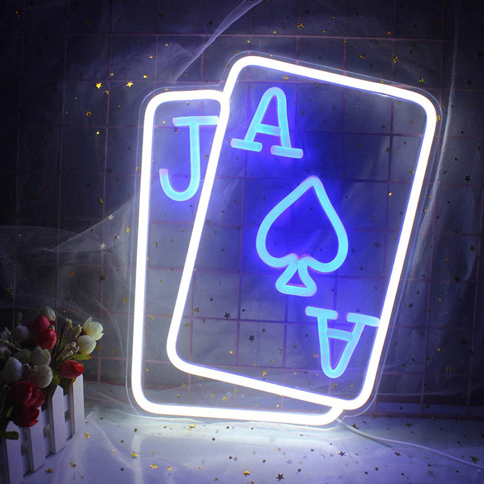 Amazon.com : HSART Playing Cards LED Neon Signs Light,Neon Wall Sign,Room  Art Decor Wall lamp,Bedroom,Children's Room,Bar : Tools & Home Improvement
