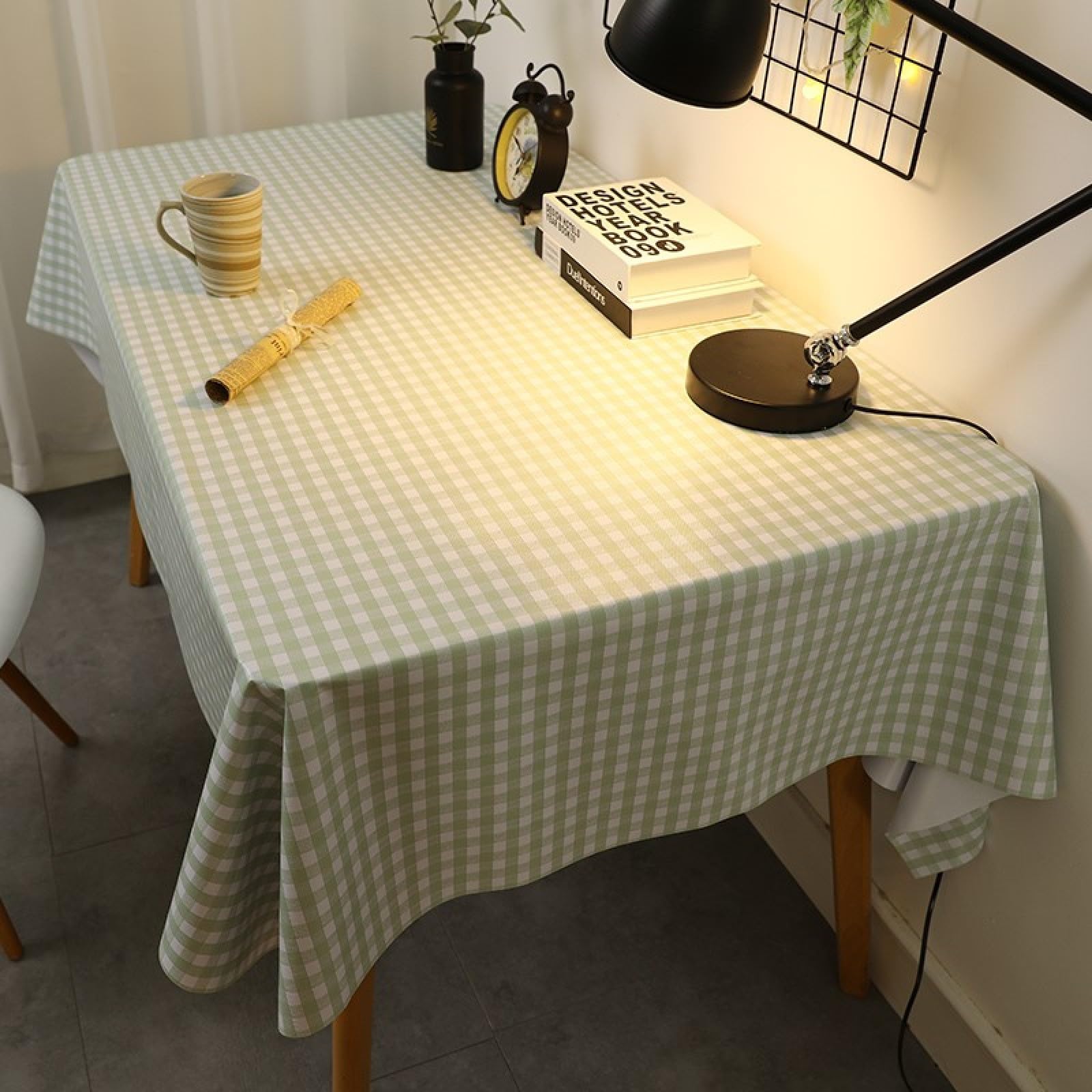 Nappe pour table rectangulaire anti PVC chaud tissu vert de fête
