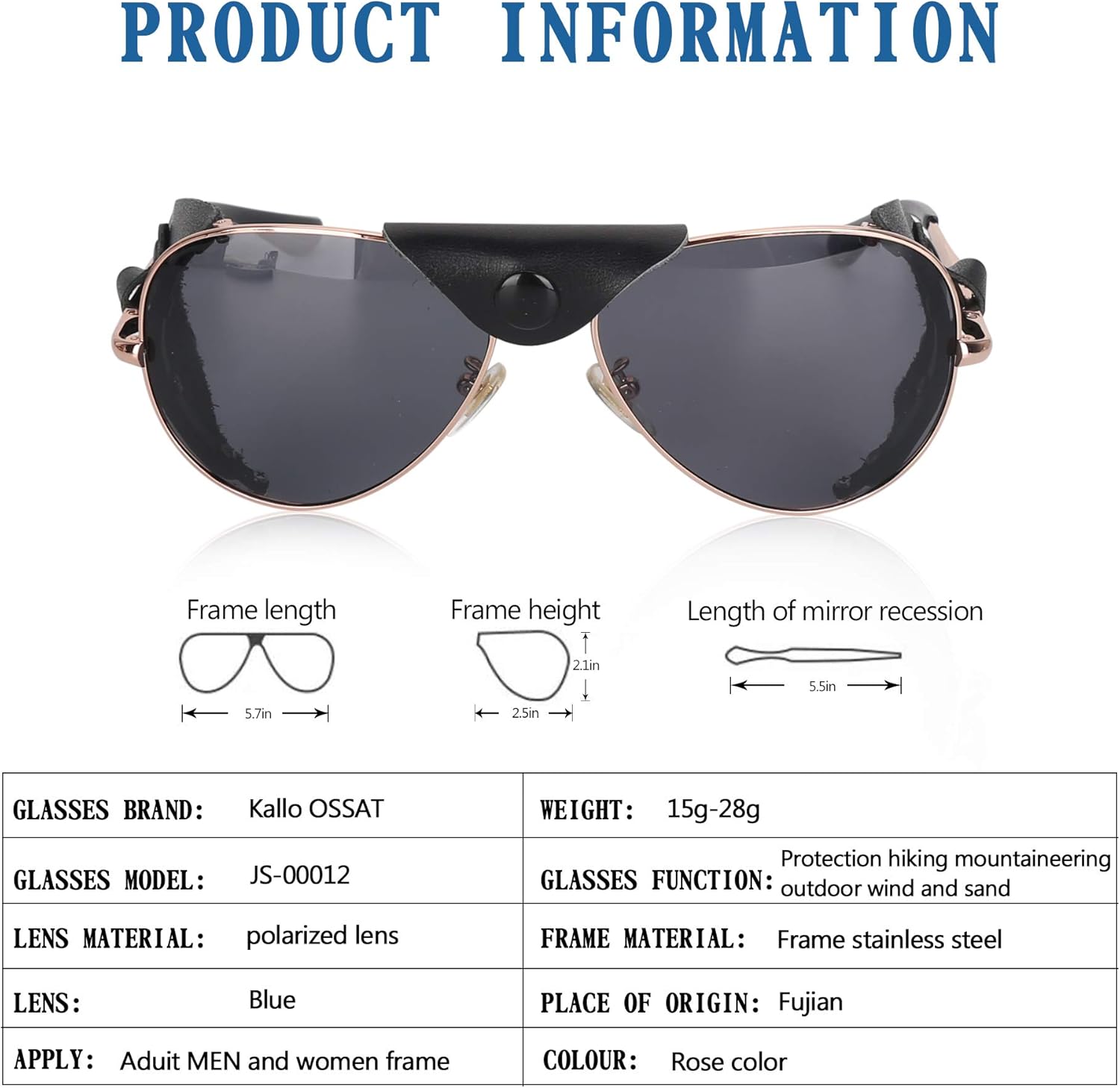 OSSAT Polarized sunglasses with side shields cowhide wind proof sunshade Classic Mountain Fishing eyewear - Image 6