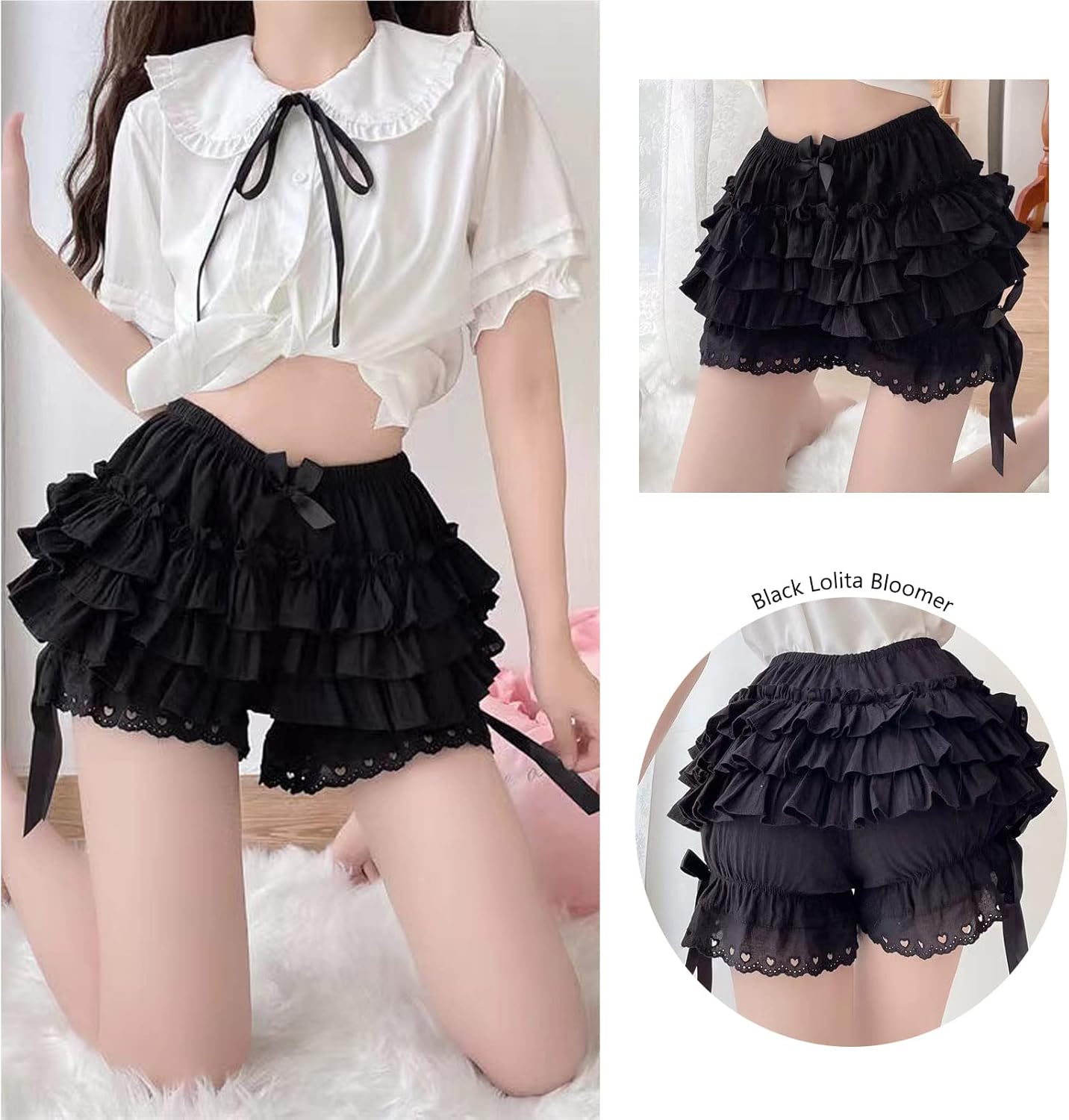 Womens Lolita Bloomers Plush Ruffles Pumpkin Pants Bottom Shorts - Image 2