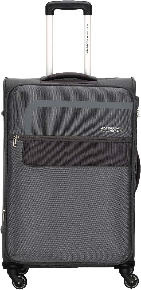 American Tourister Geneva Polyester 69 cms Dark Grey Softsided Check-in Luggage (FW0 (0) 08 002)