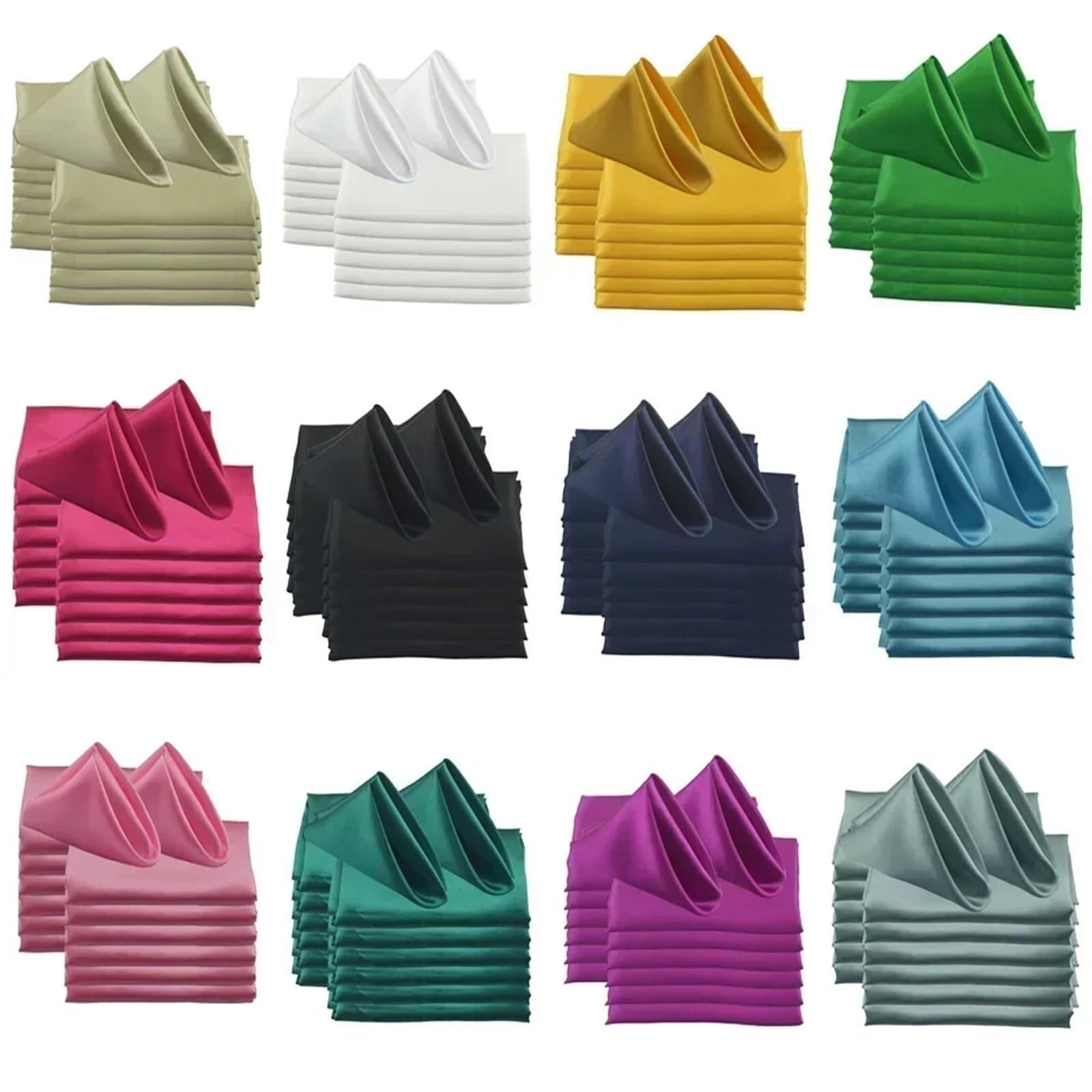 Servilletas De Tela Servilletas Cuadradas De Satén 60 Uds., 48x48cm Y 19 Pulgadas for Decoraciones for Fiesta Boda, Tela Suave for Cena, Restaurante(Light Blue)