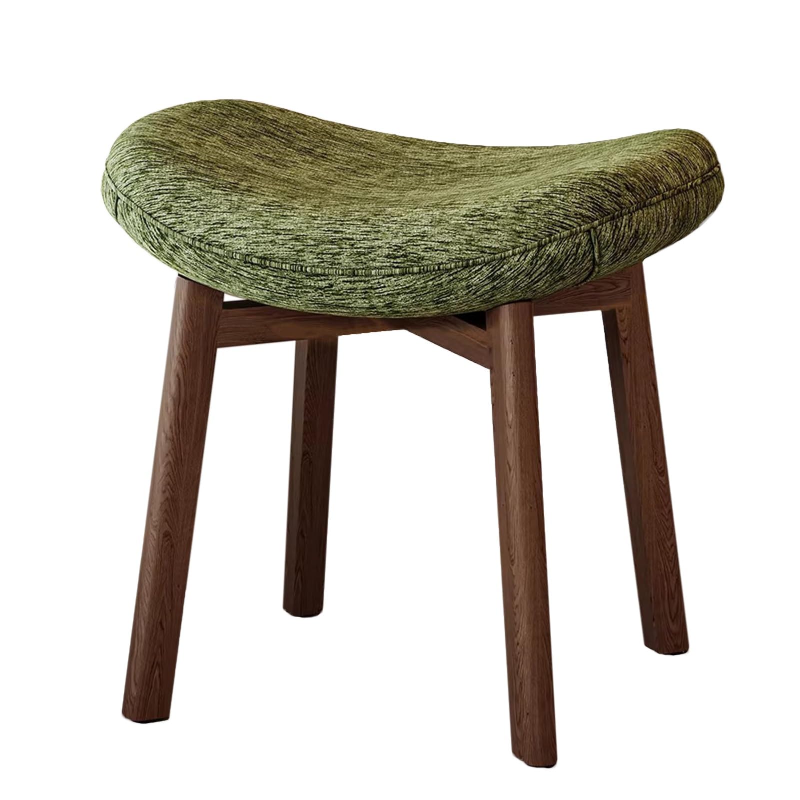 Tabouret de courtoisie pivotant bois massif et coussin vert