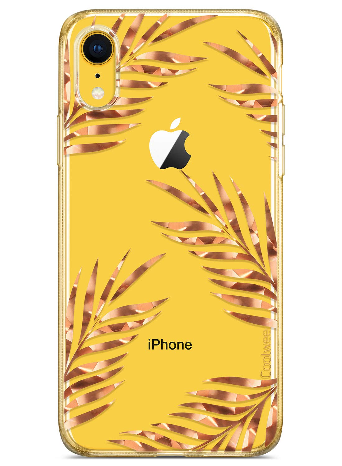 Amazon Com Coolwee Iphone Xr Case Cute Clear Rose Gold Floral Shiny Glitter Women Girls Men Foil Clear Design Thin Plastic Hard Back Case Soft Tpu Bumper Protective Case Cover For Apple Iphone