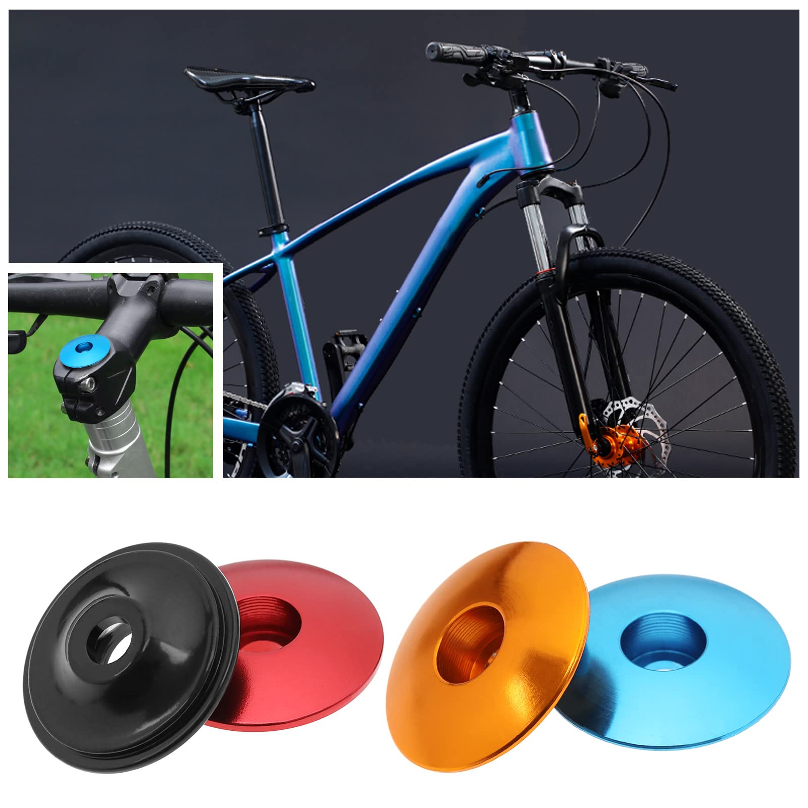 Fahrradzubehör 28.6mm Fahrrad-Steuersatz-Kappe Aus Alu - Wasserdicht, Für 28 ,6mm Gabel, Farbig (lila) Fahrrad Cap
