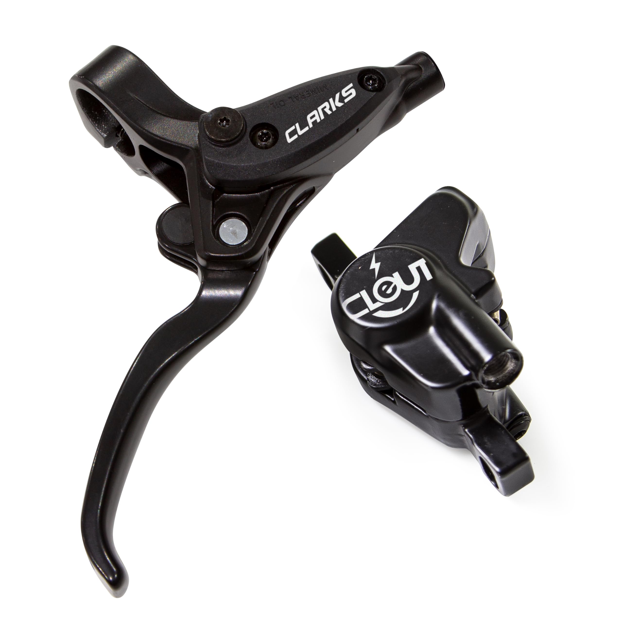 Clarks Cycle Systems E-Clout Hydraulic Disc Brake Set, Including Rotors, Olives, is Mounts, 180/160mm