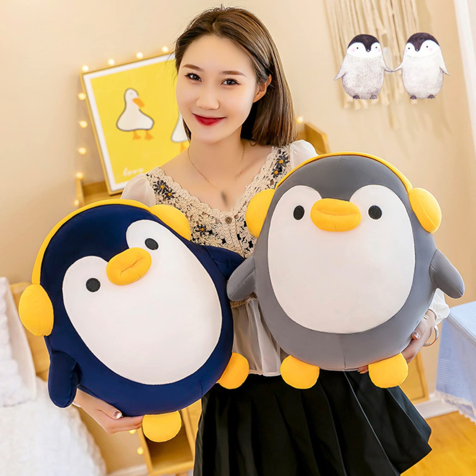 Amazon.co.jp: [LSDZW] 抱き枕 ぬいぐるみ ブルー ペンギン 海洋動物 
